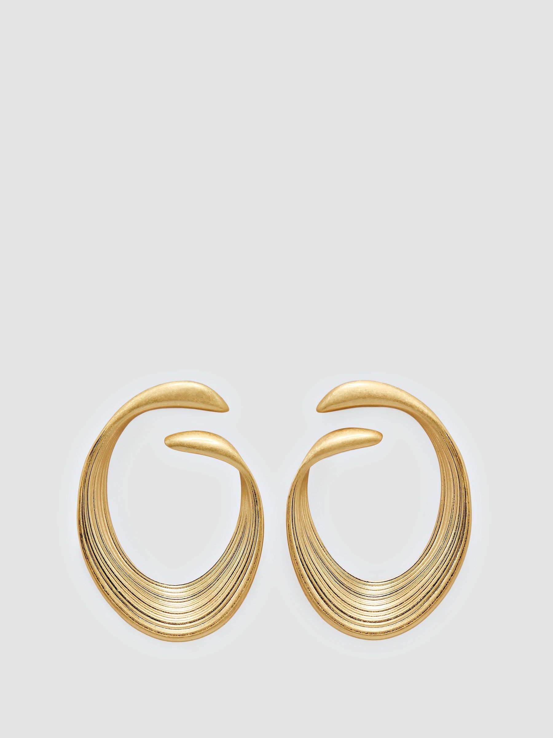 Brushed Twist Loop Earrings in Gold Tone - Image 1 of 2