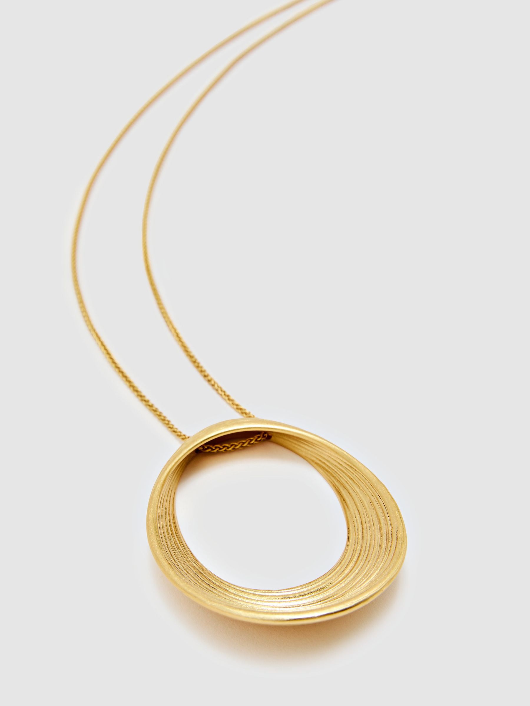 Brushed Loop Pendant Necklace in Gold Tone - Image 3 of 5