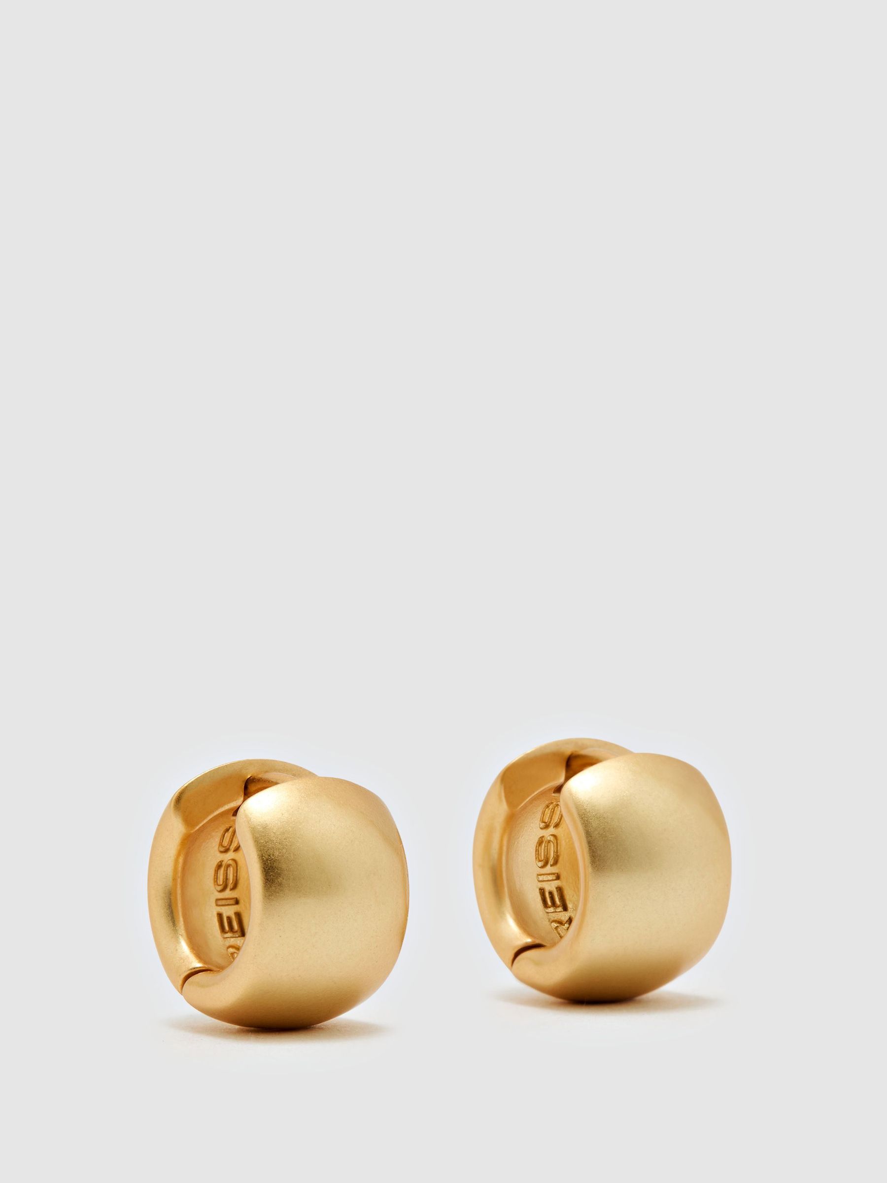 Polished Hinged Huggie Earrings in Gold Tone - Image 1 of 2 Polished Hinged Huggie Earrings in Gold Tone - Image 1 of 2