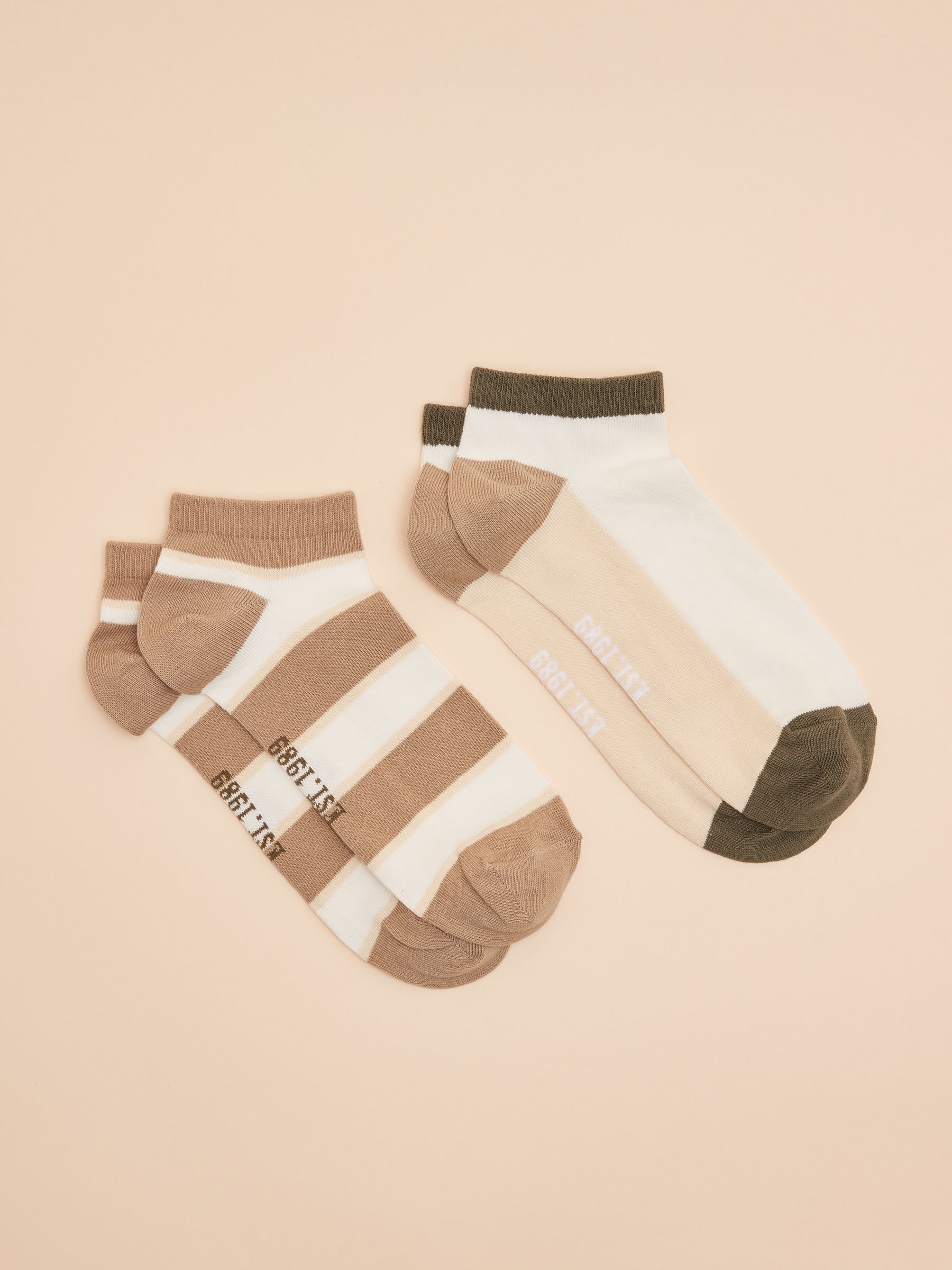Men's Rilla Natural Pack of Two Trainer Socks - Image 1 of 5