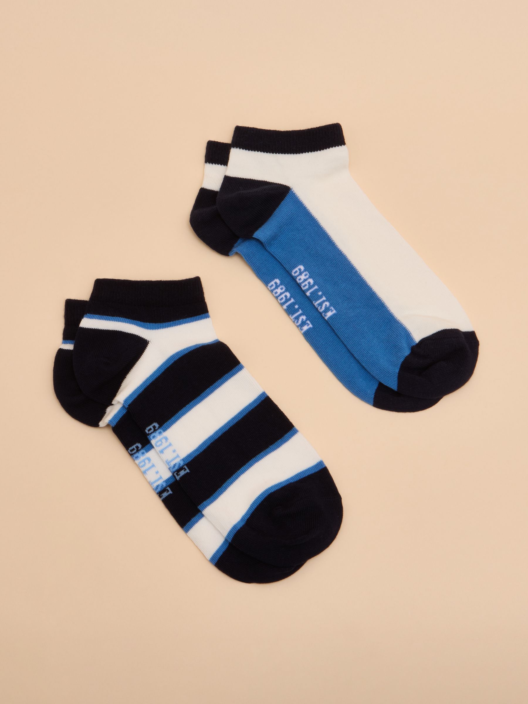 Men's Rilla Blue Pack of Two Trainer Socks - Image 1 of 3