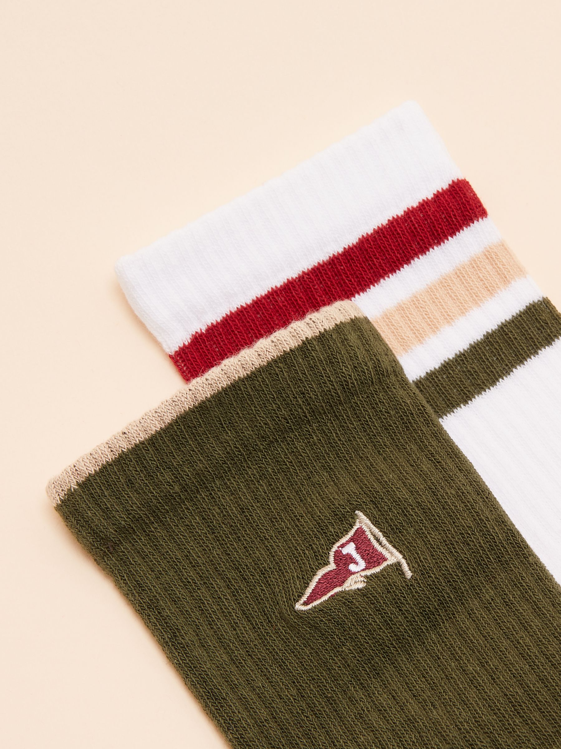 Men's Volley Khaki Green Pack of Two Tennis Socks - Image 2 of 5