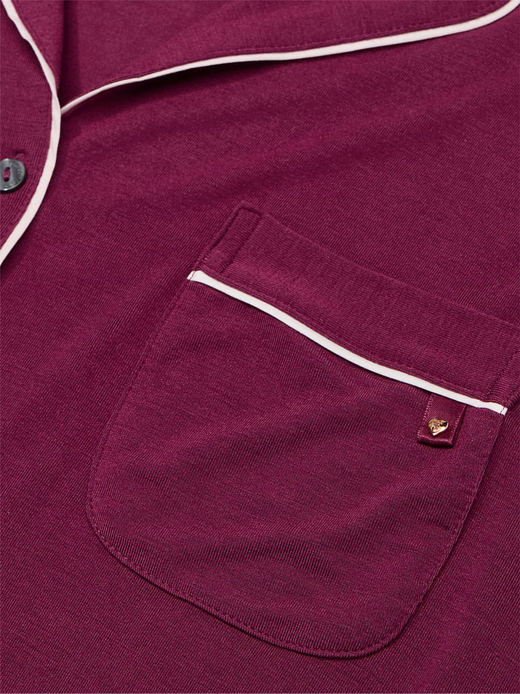 Plum Rouge Red Modal Long Pyjama Set - Image 4 of 4