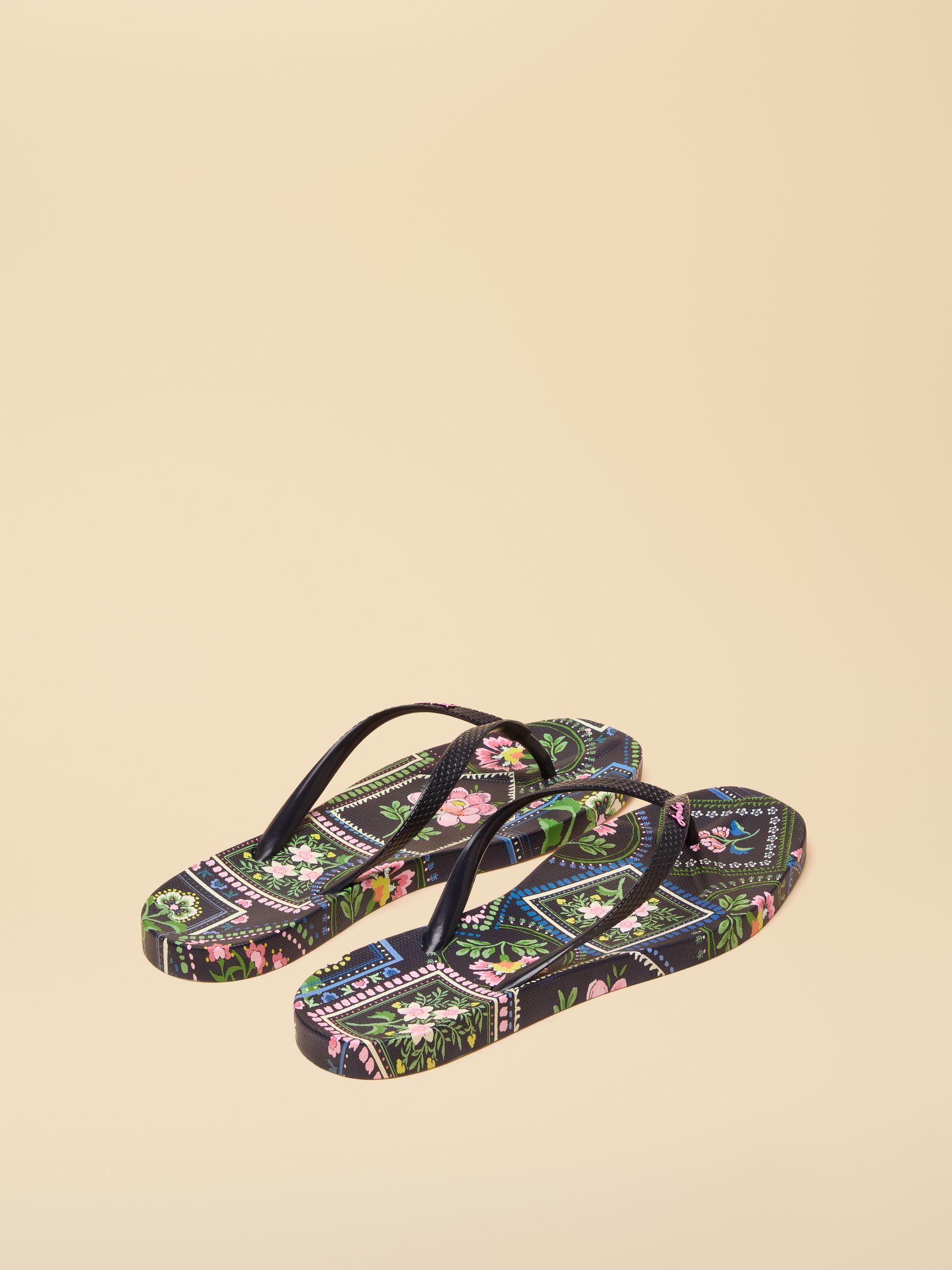 Sunvale Navy Tile Print Flip Flops - Image 3 of 5