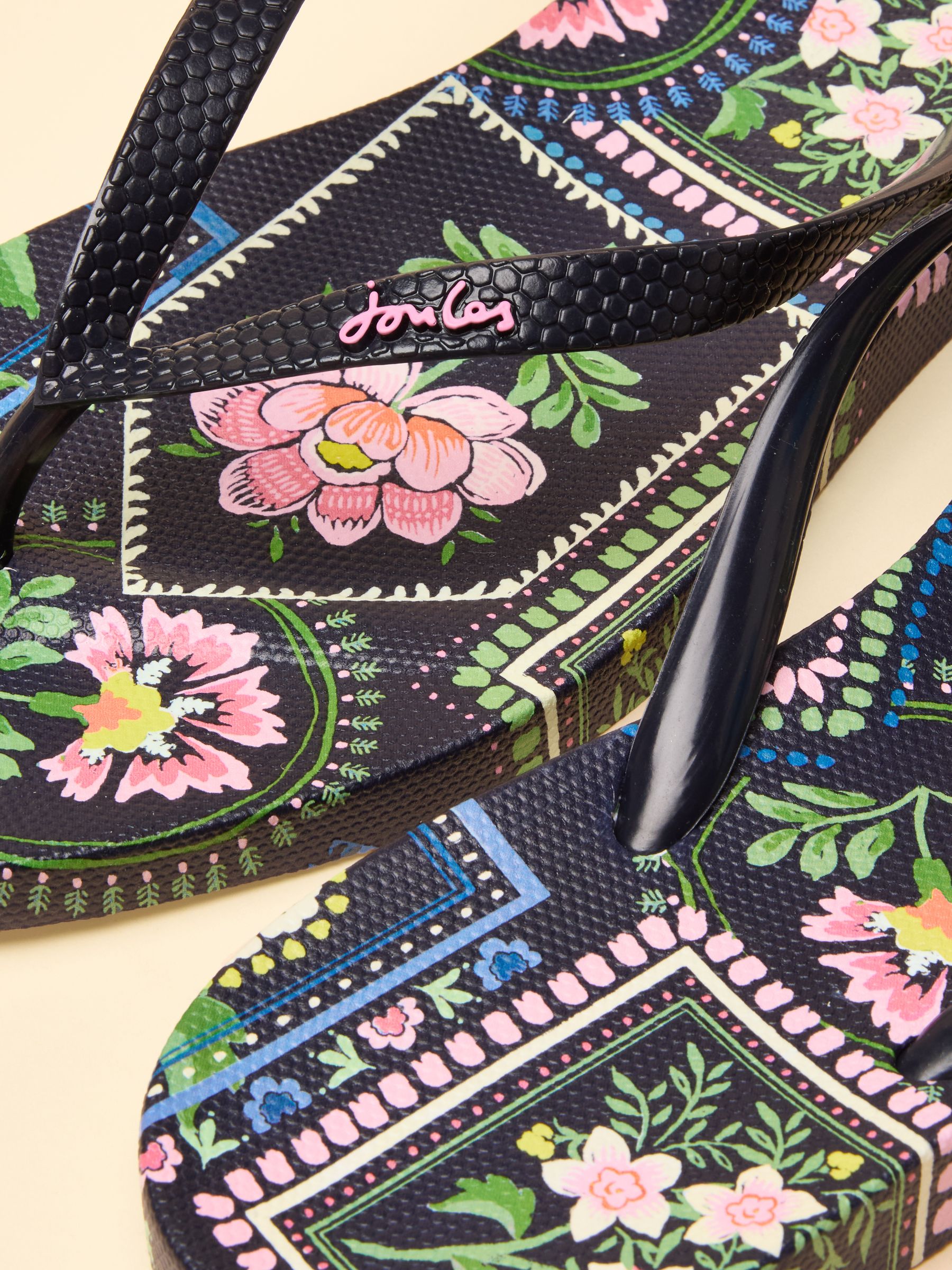 Sunvale Navy Tile Print Flip Flops - Image 4 of 5