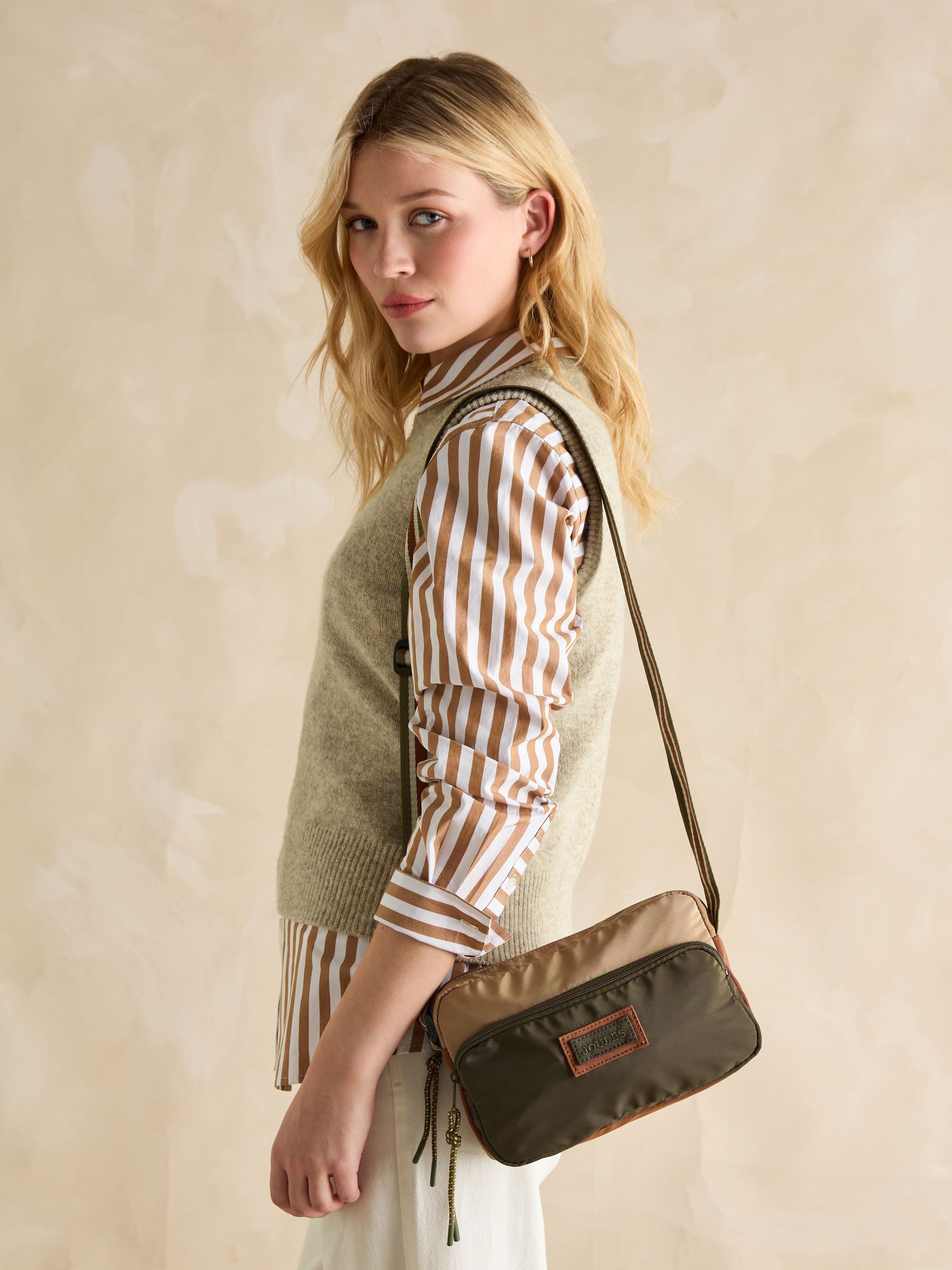 Marlow Neutral Nylon Cross Body Bag - Image 2 of 8