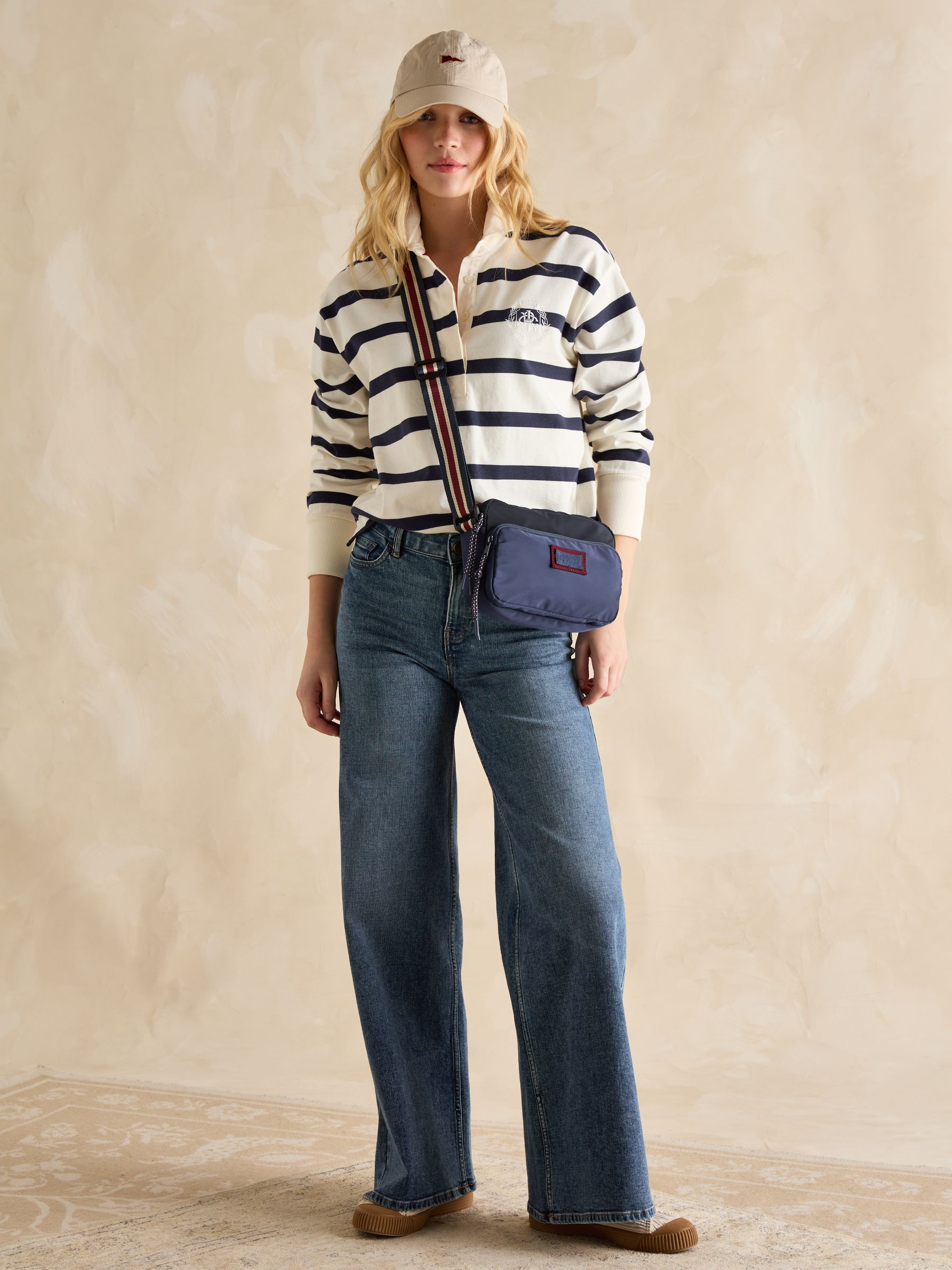 Marlow Navy Nylon Cross Body Bag - Image 3 of 8