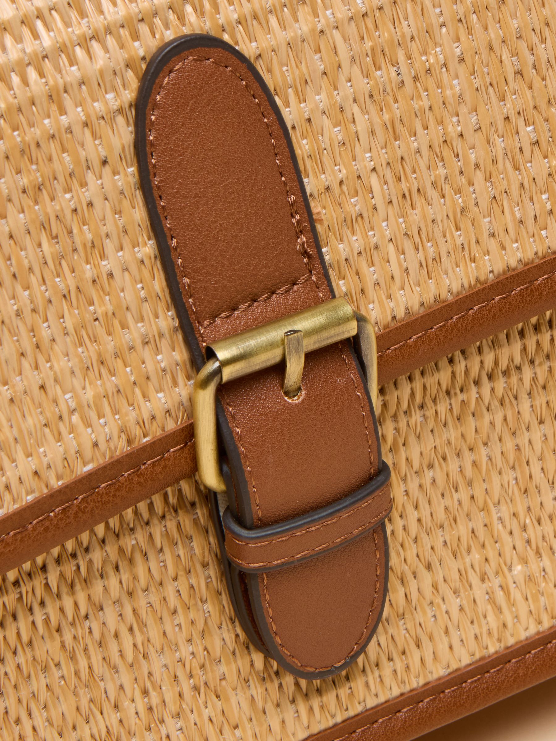 Alderton Neutral Straw Cross Body Bag - Image 7 of 7