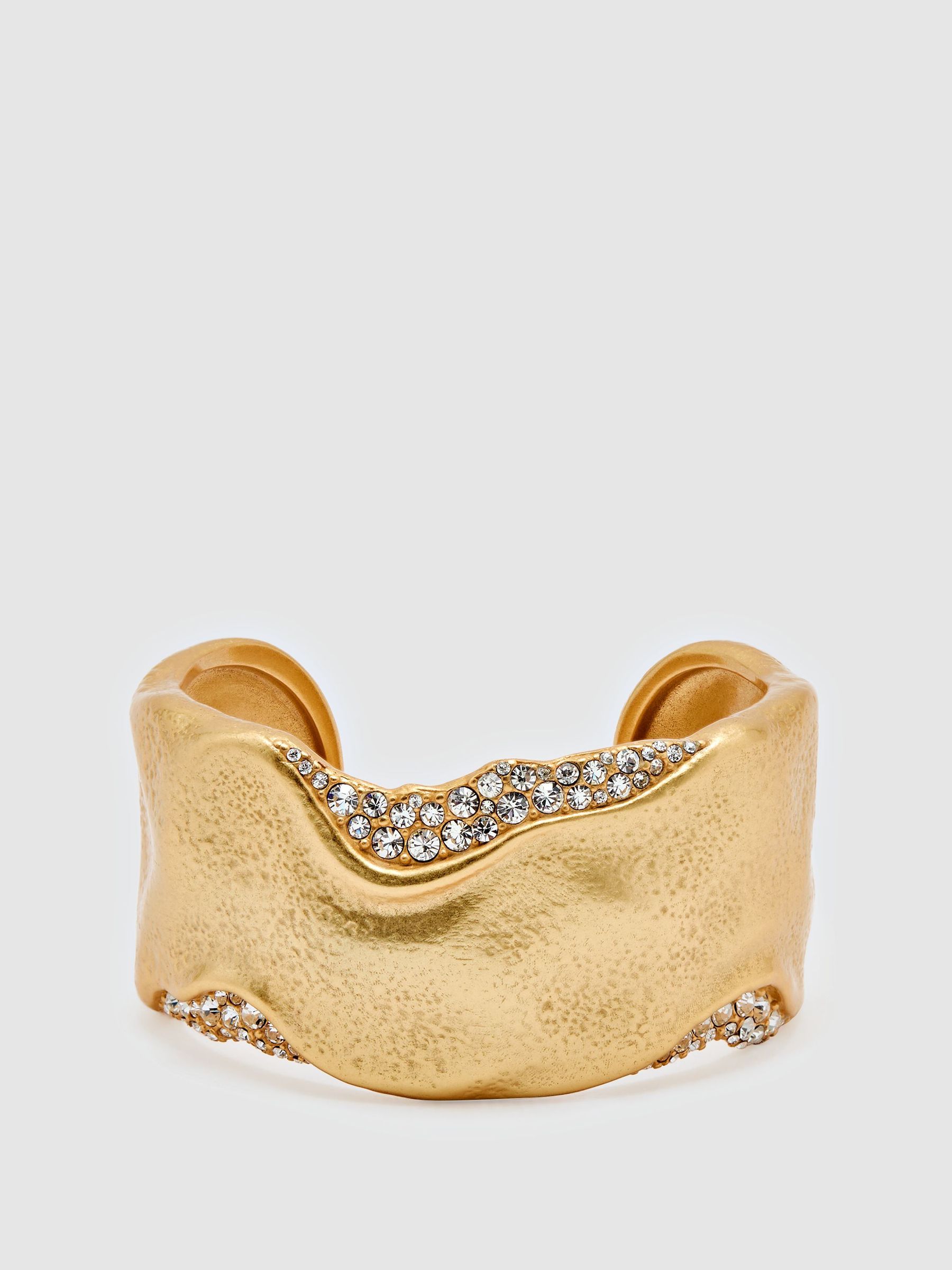 Crystal-Detail Molten Cuff in Gold Tone - Image 1 de 2