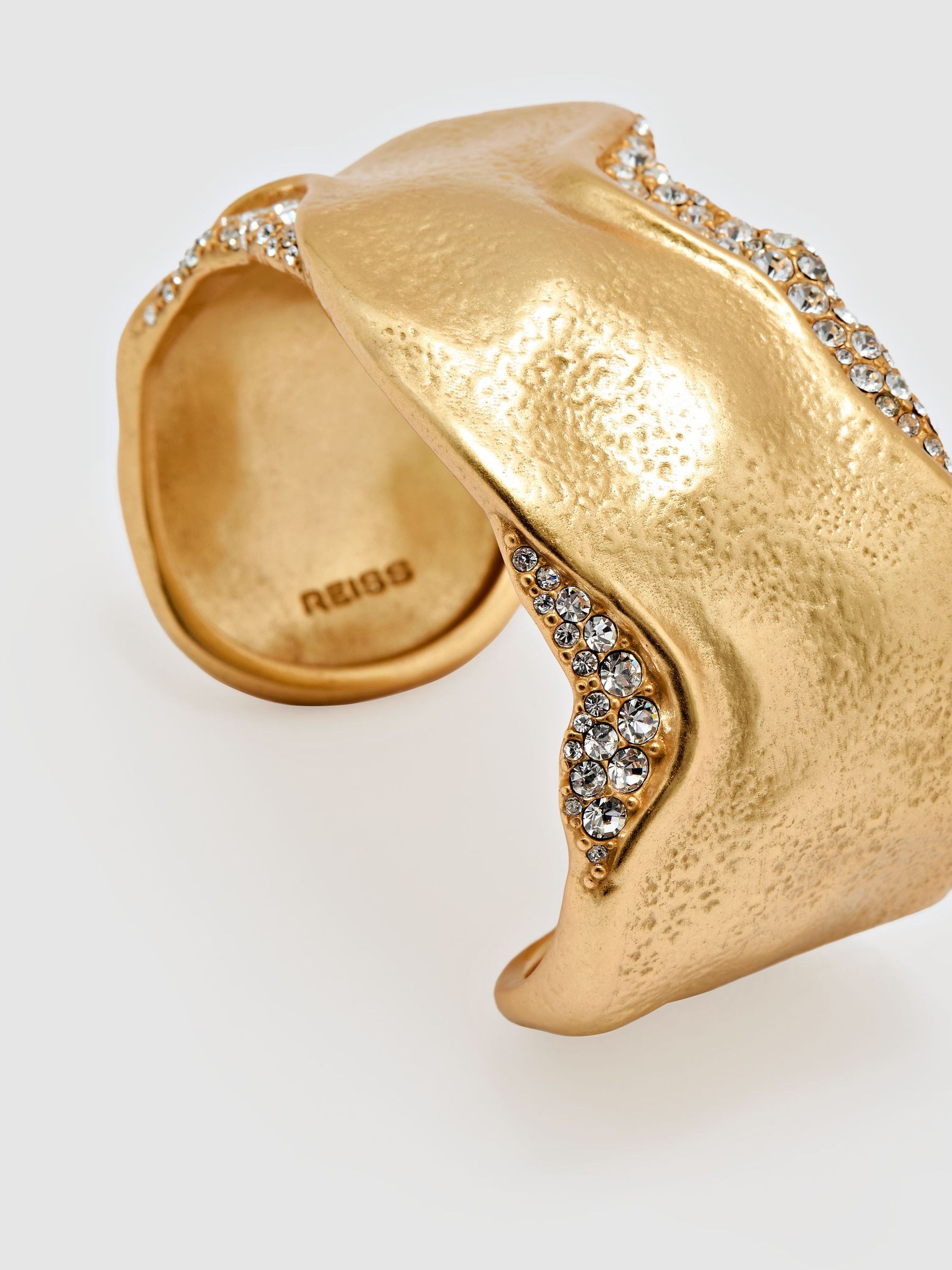 Crystal-Detail Molten Cuff in Gold Tone - Image 2 de 2