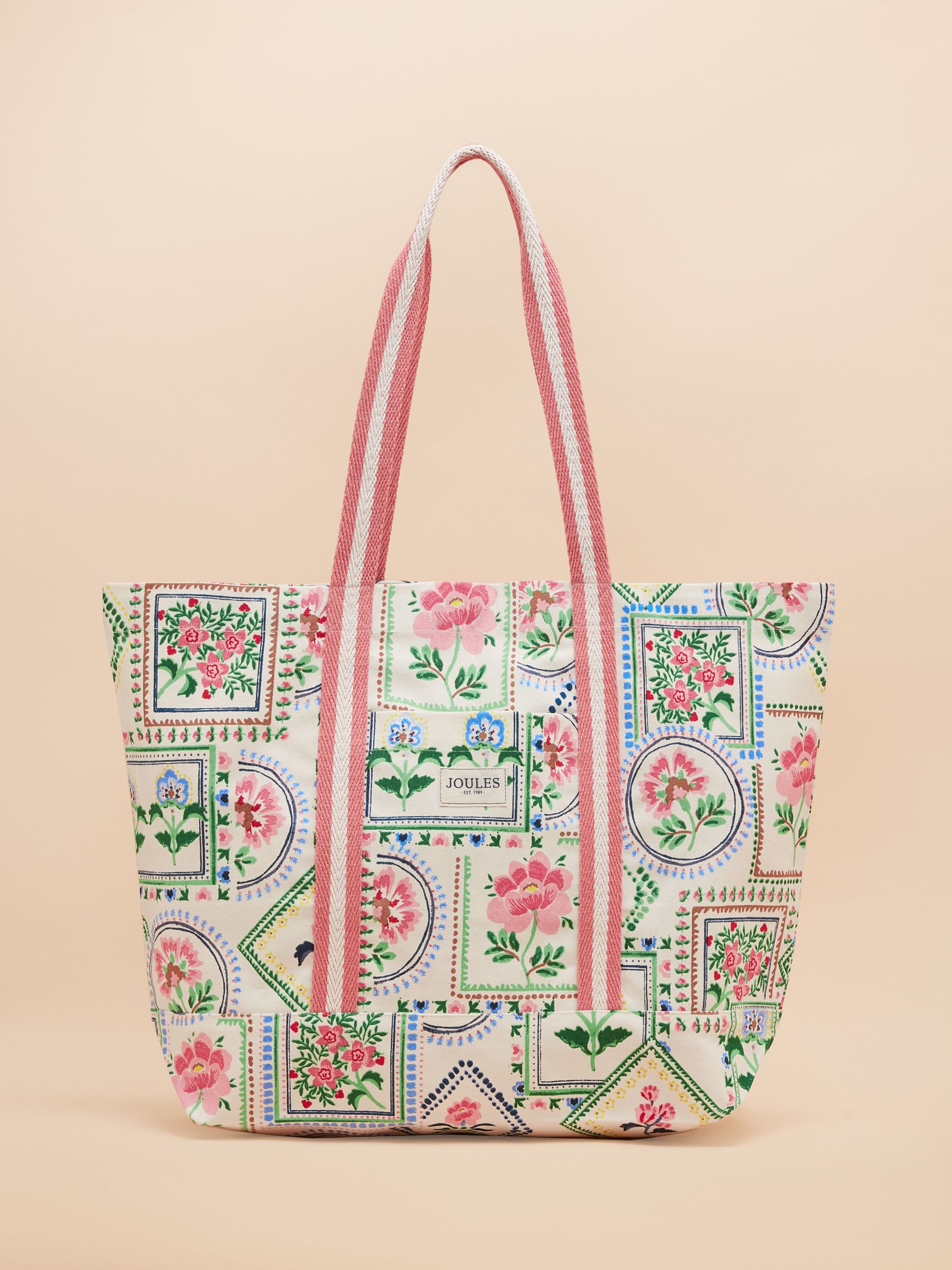 Promenade Floral Canvas Beach Bag - Image 1 of 7