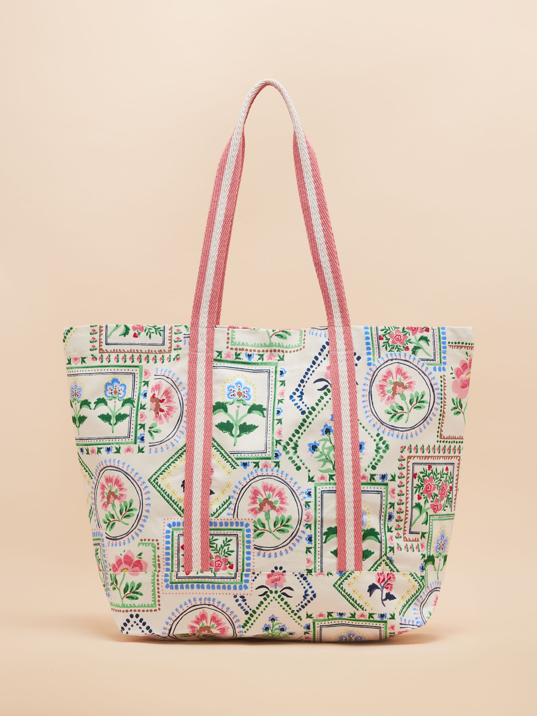 Promenade Floral Canvas Beach Bag - Image 5 of 7