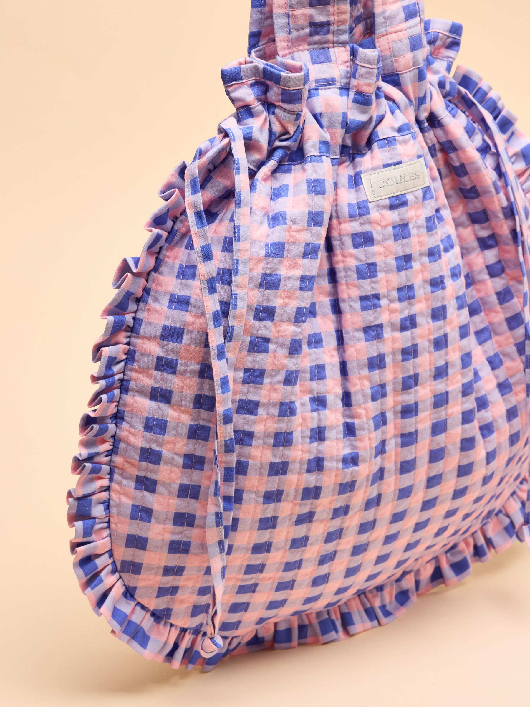 Nella Pink/Lilac Cotton Frill Tote Bag - Image 6 of 9