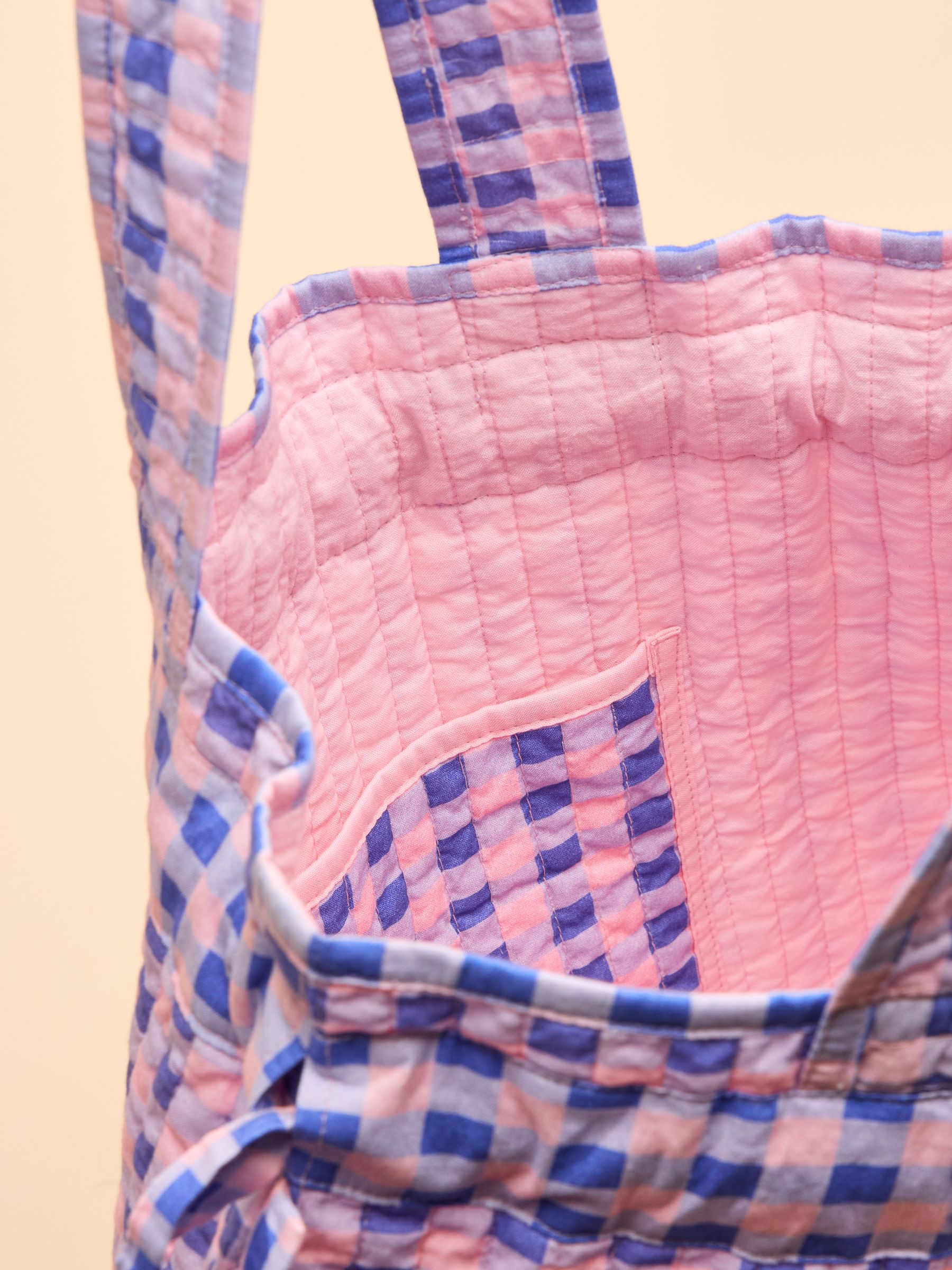 Nella Pink/Lilac Cotton Frill Tote Bag - Image 8 of 9
