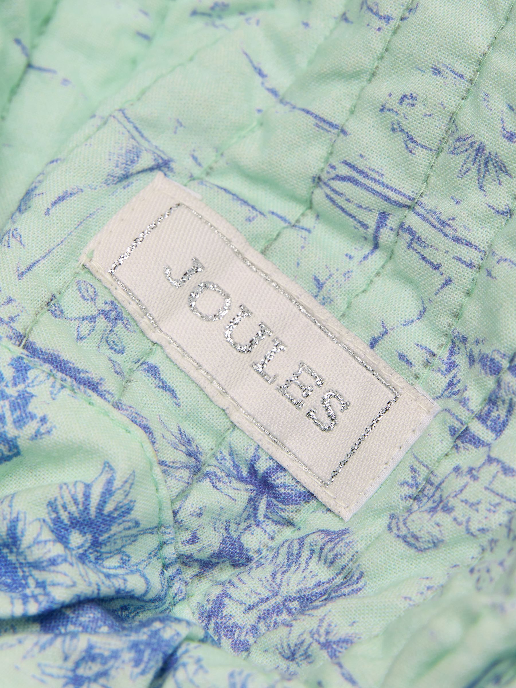 Nella Green/Blue Cotton Frill Tote Bag - Image 7 of 8