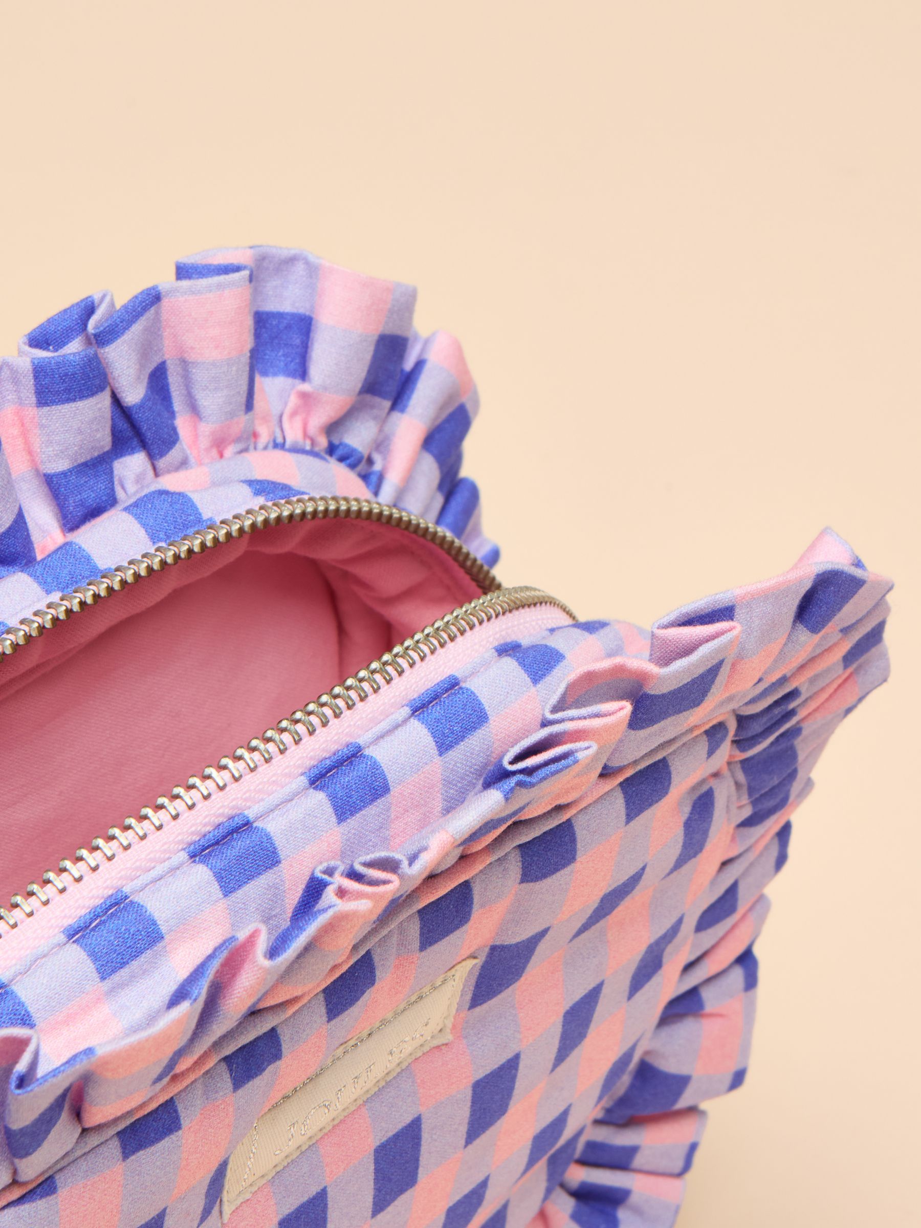 Nina Pink/Lilac Cotton Frill Wash Bag - Image 5 of 5