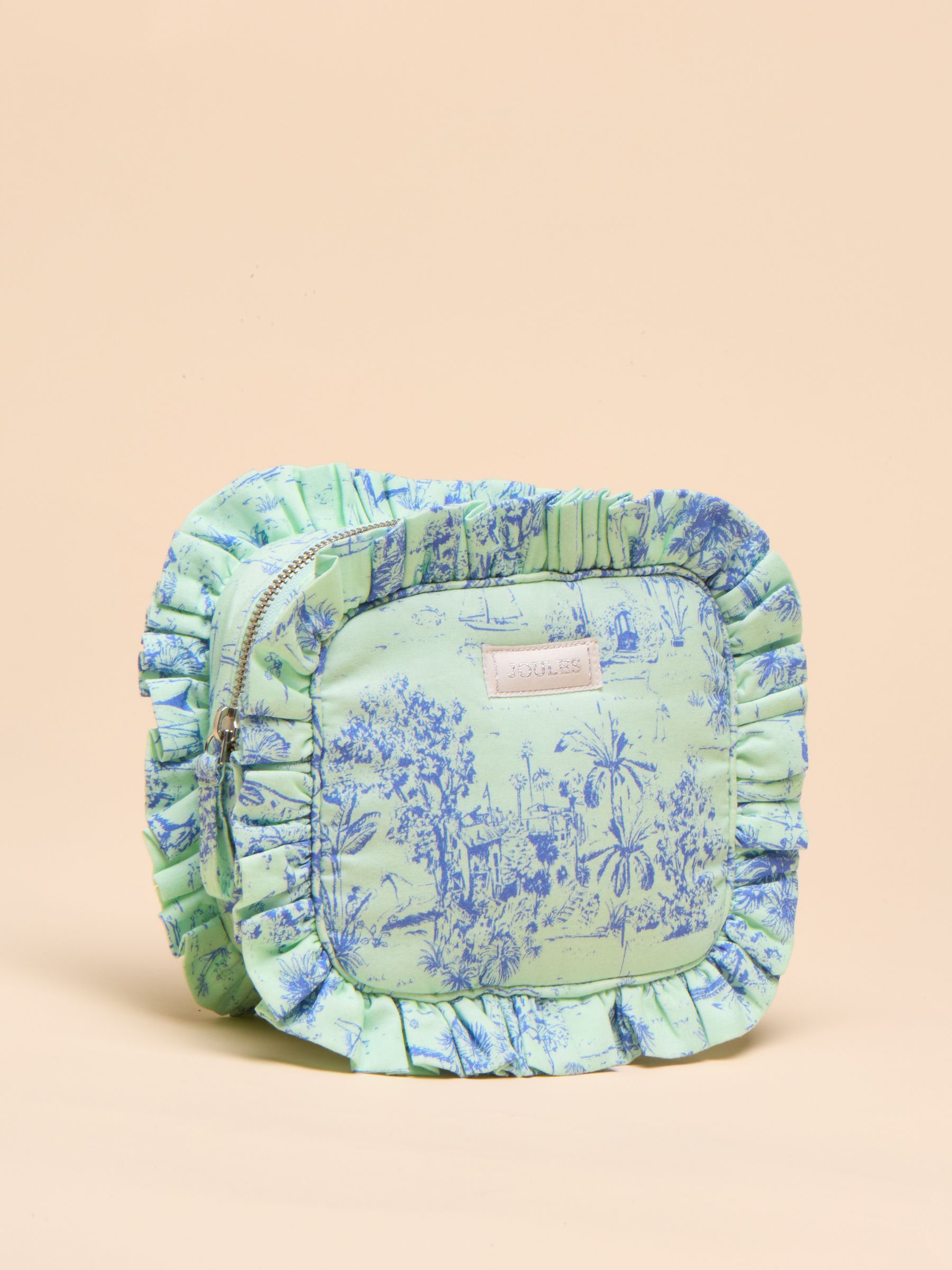 Nina Green/Blue Cotton Frill Wash Bag - Image 3 of 5