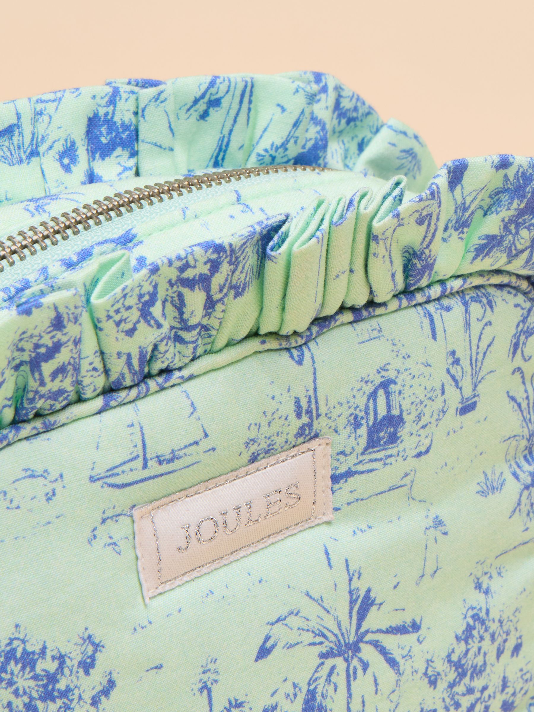 Nina Green/Blue Cotton Frill Wash Bag - Image 5 of 5