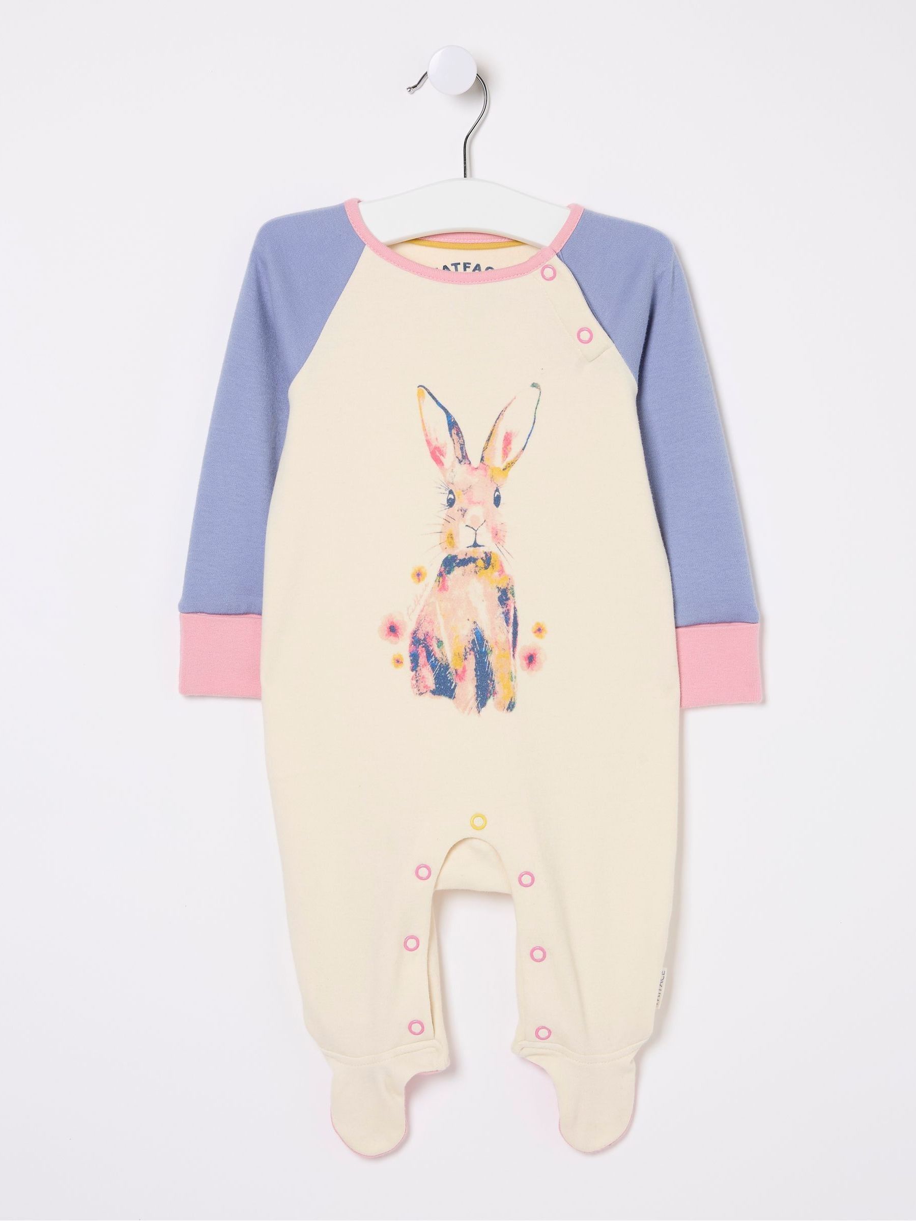 White Bunny Graphic Sleepsuit - Image 1 of 1