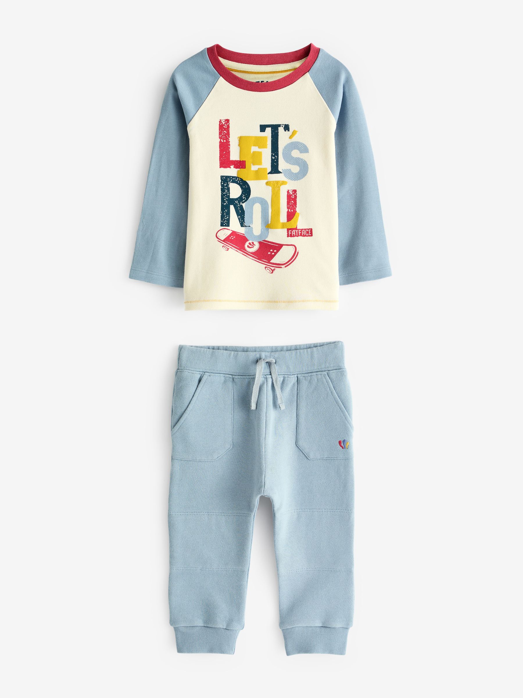 Lets Blue Roll Sweat Top And Leggings Set - Image 1 of 2