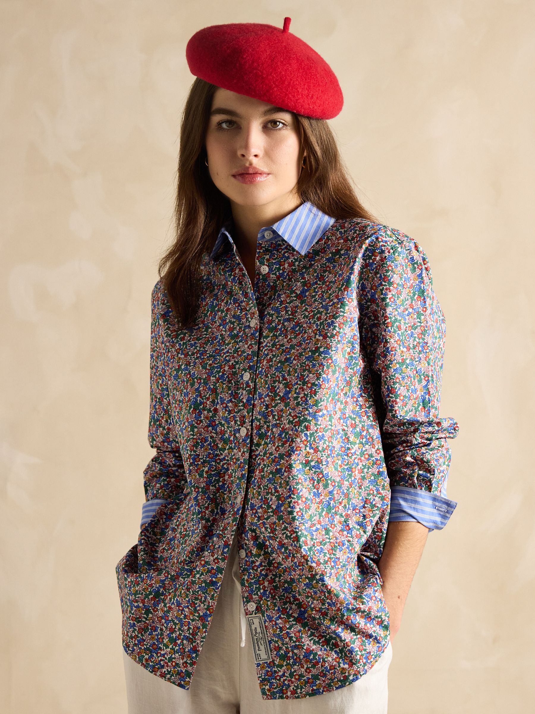 Amelie Red Adjustable Wool Beret Hat - Image 2 of 4