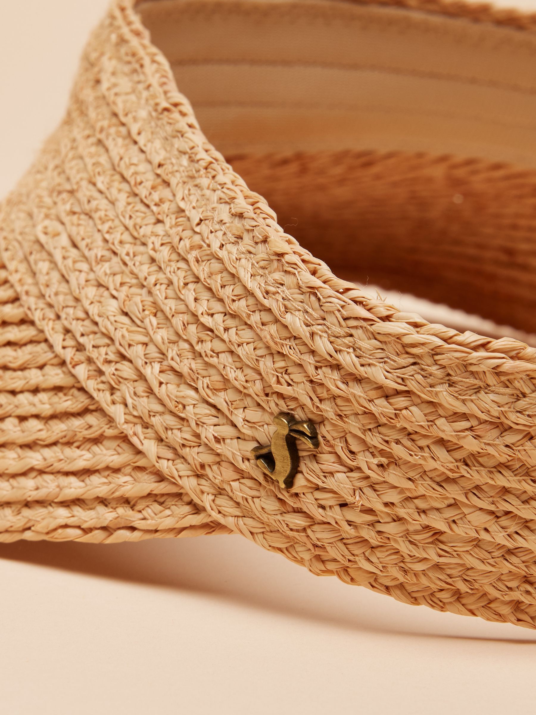 Sunray Neutral Packable Adjustable Raffia Visor - Image 8 of 8