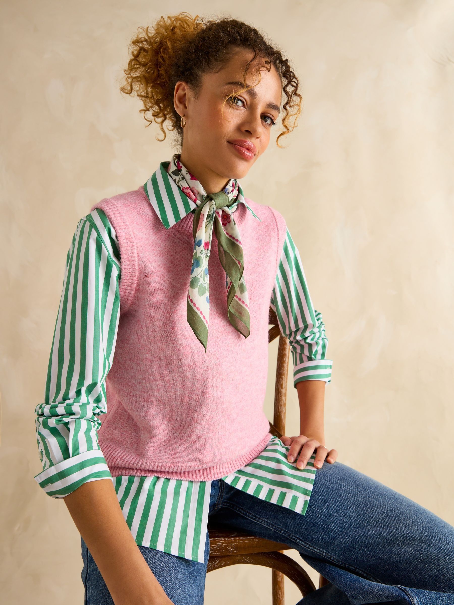 Kensington Cream Cotton Scarf - Image 1 of 4