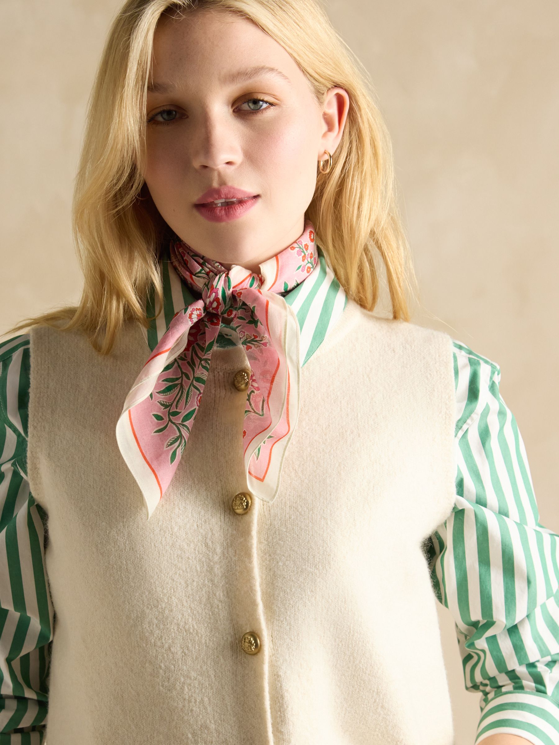 Kensington Pink/Orange Cotton Scarf - Image 2 of 5