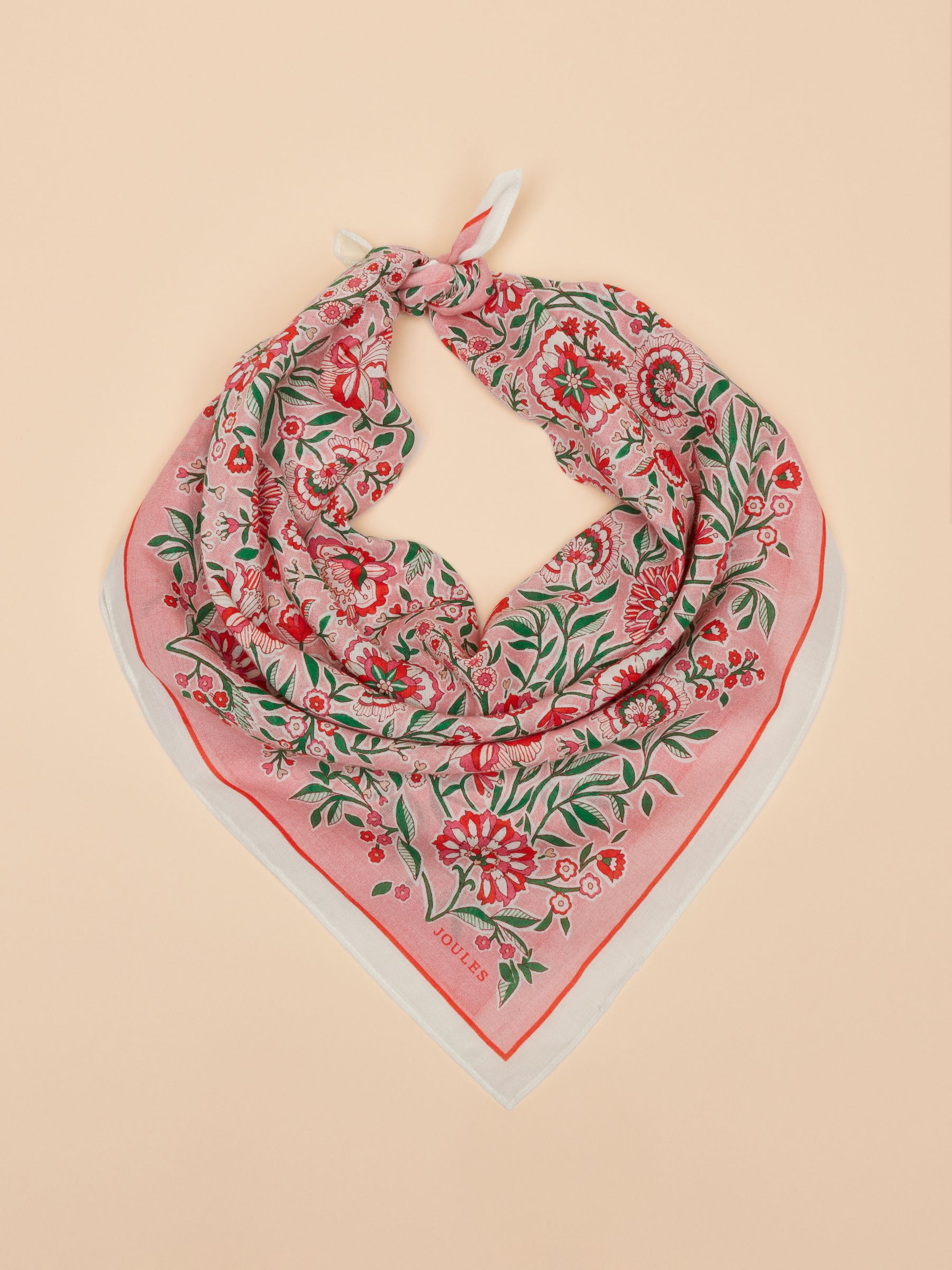 Kensington Pink/Orange Cotton Scarf - Image 5 of 5