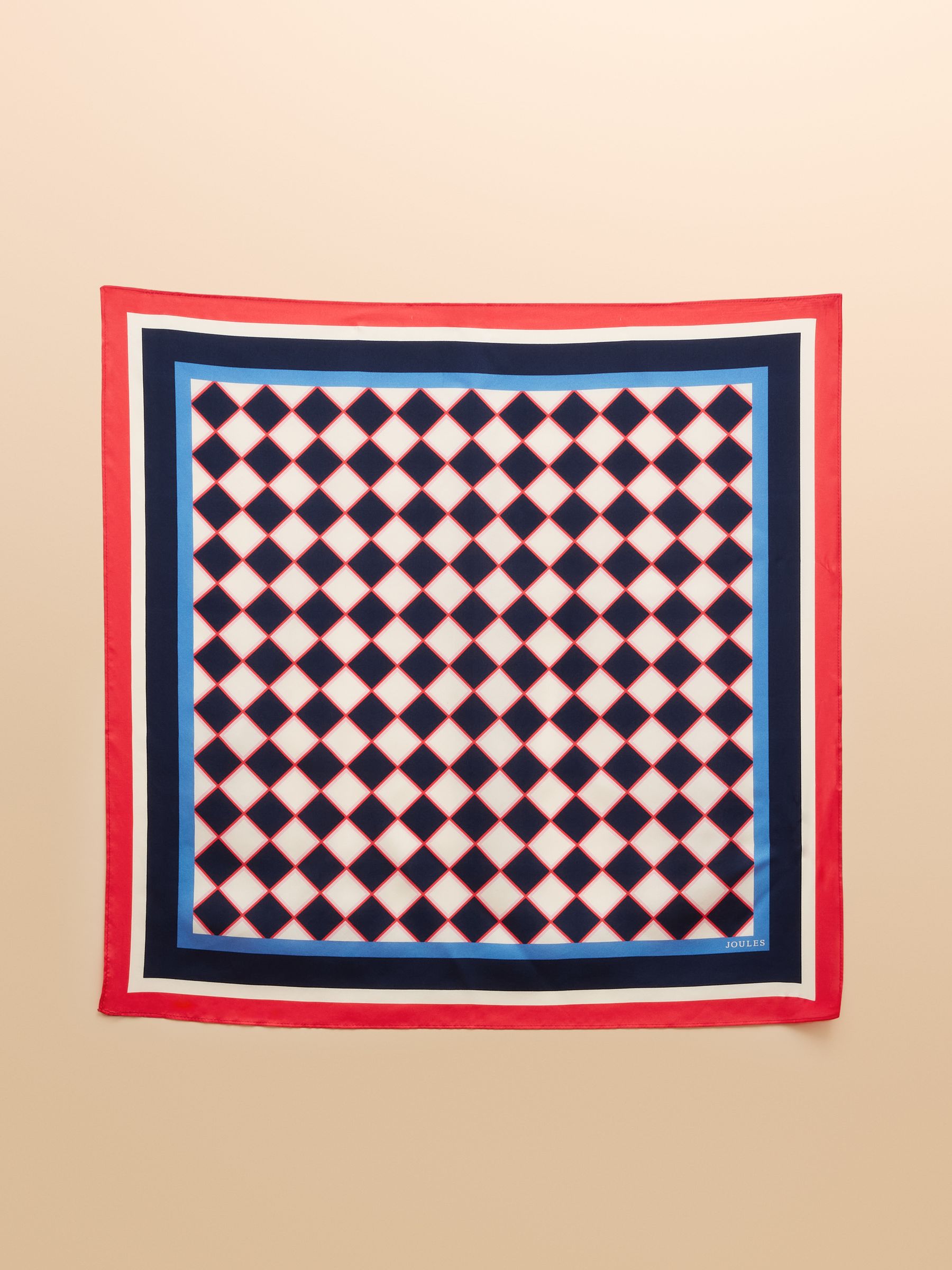 Elsie Navy/Red 100% Silk Scarf - Image 3 of 5