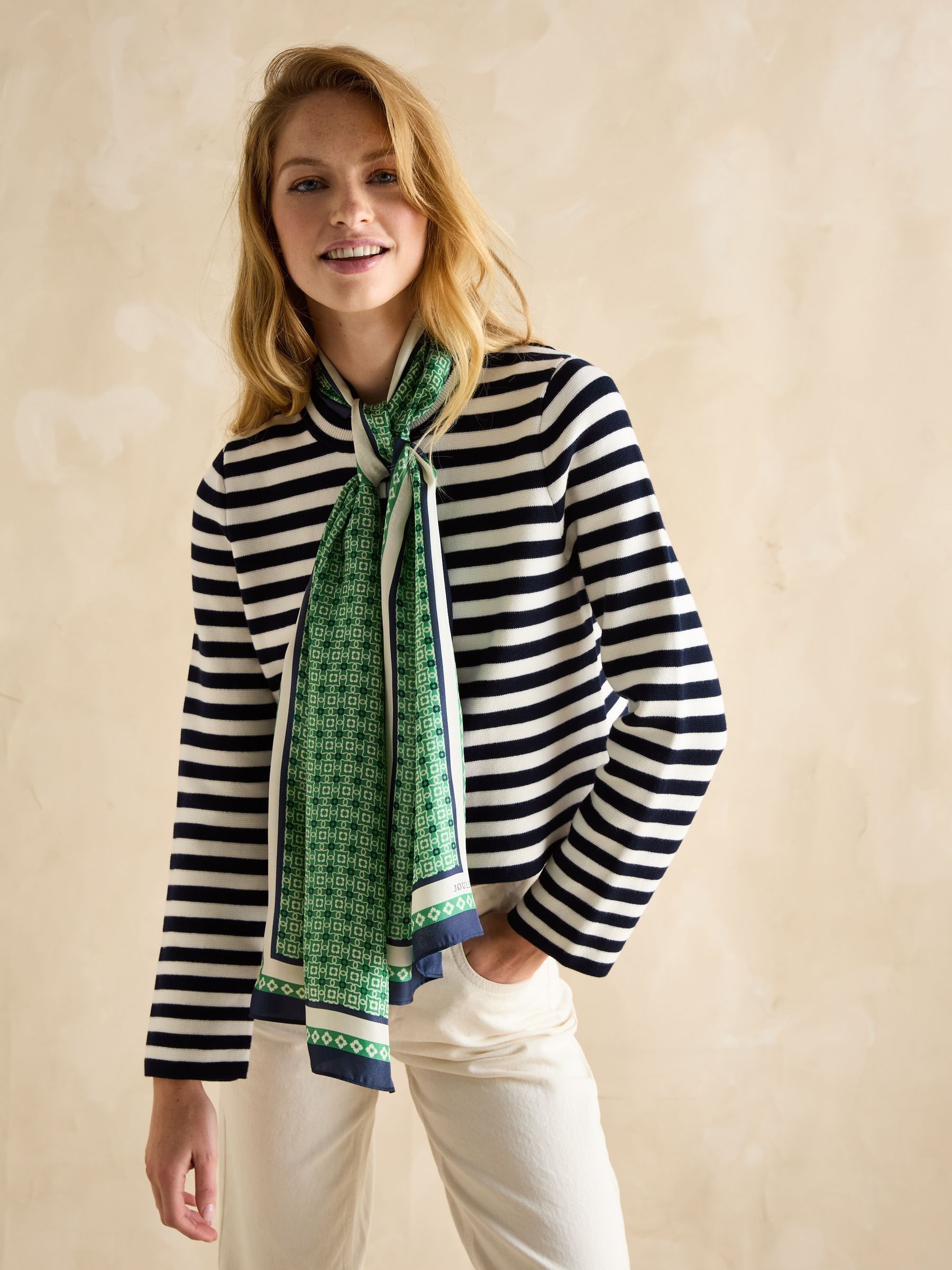 Windsor Green Printed Long 100% Silk Scarf - Image 2 of 5