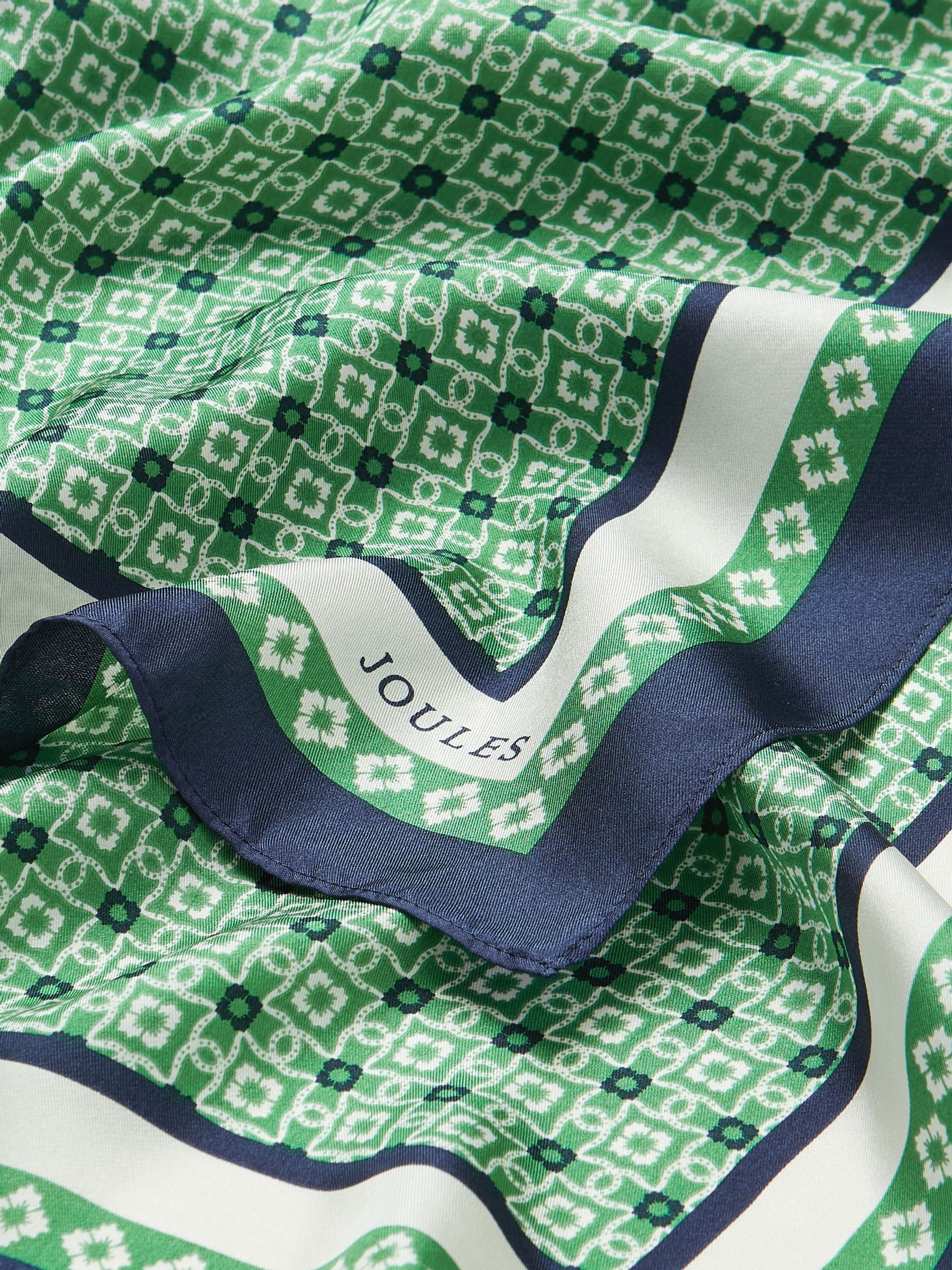 Windsor Green Printed Long 100% Silk Scarf - Image 5 of 5