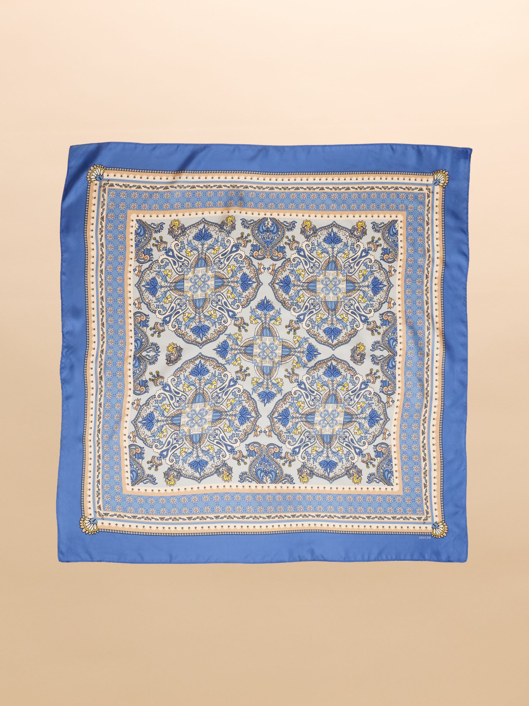 Bloomfield Blue Square Silk Scarf - Image 4 of 6