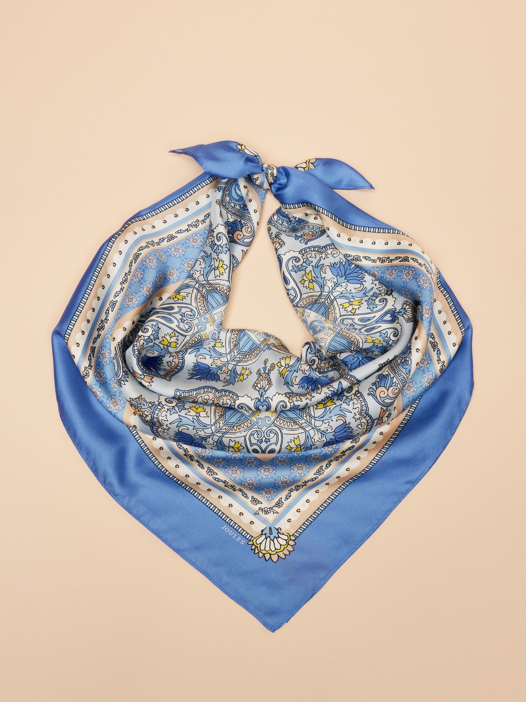Bloomfield Blue Square Silk Scarf - Image 6 of 6