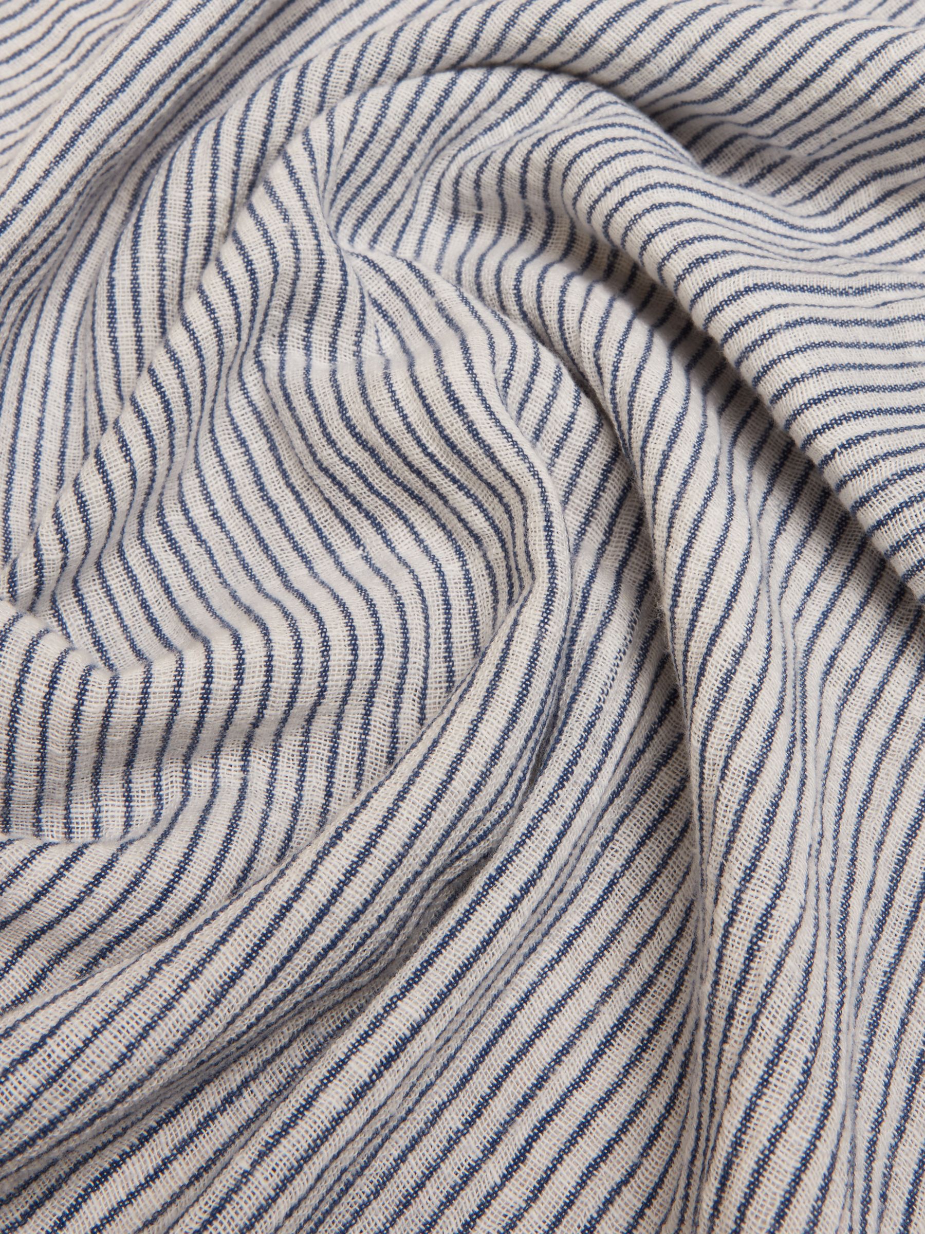 Orla Cream/Navy Lightweight Cotton Scarf - Image 6 of 6