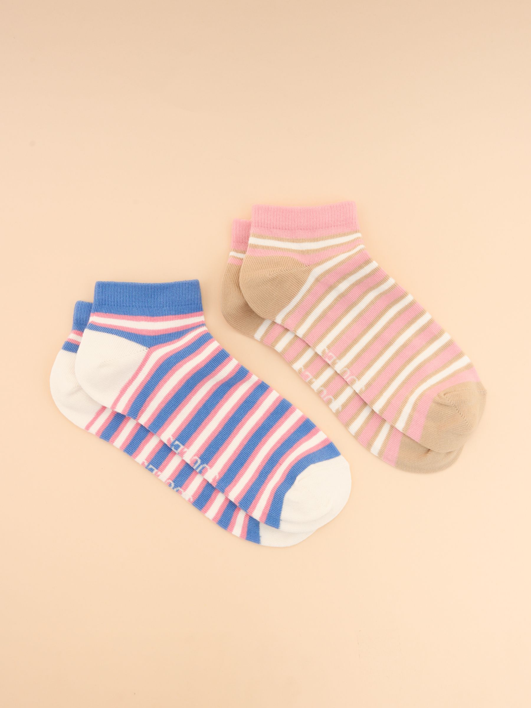 Rilla Blue/Pink Pack of Two Trainer Socks - Image 1 of 3