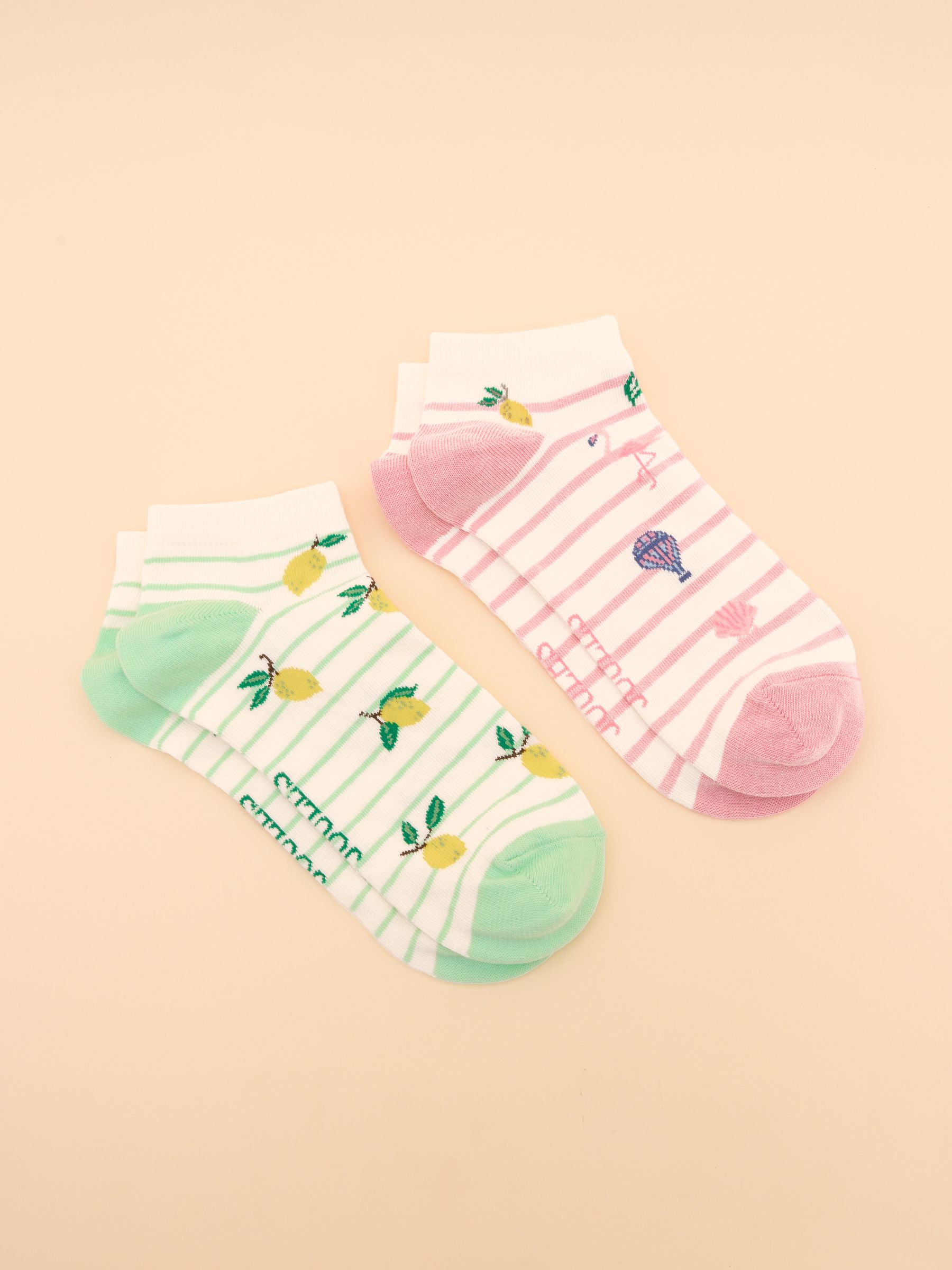 Rilla Lemon Yellow Pack of Two Trainer Socks - Image 1 of 3