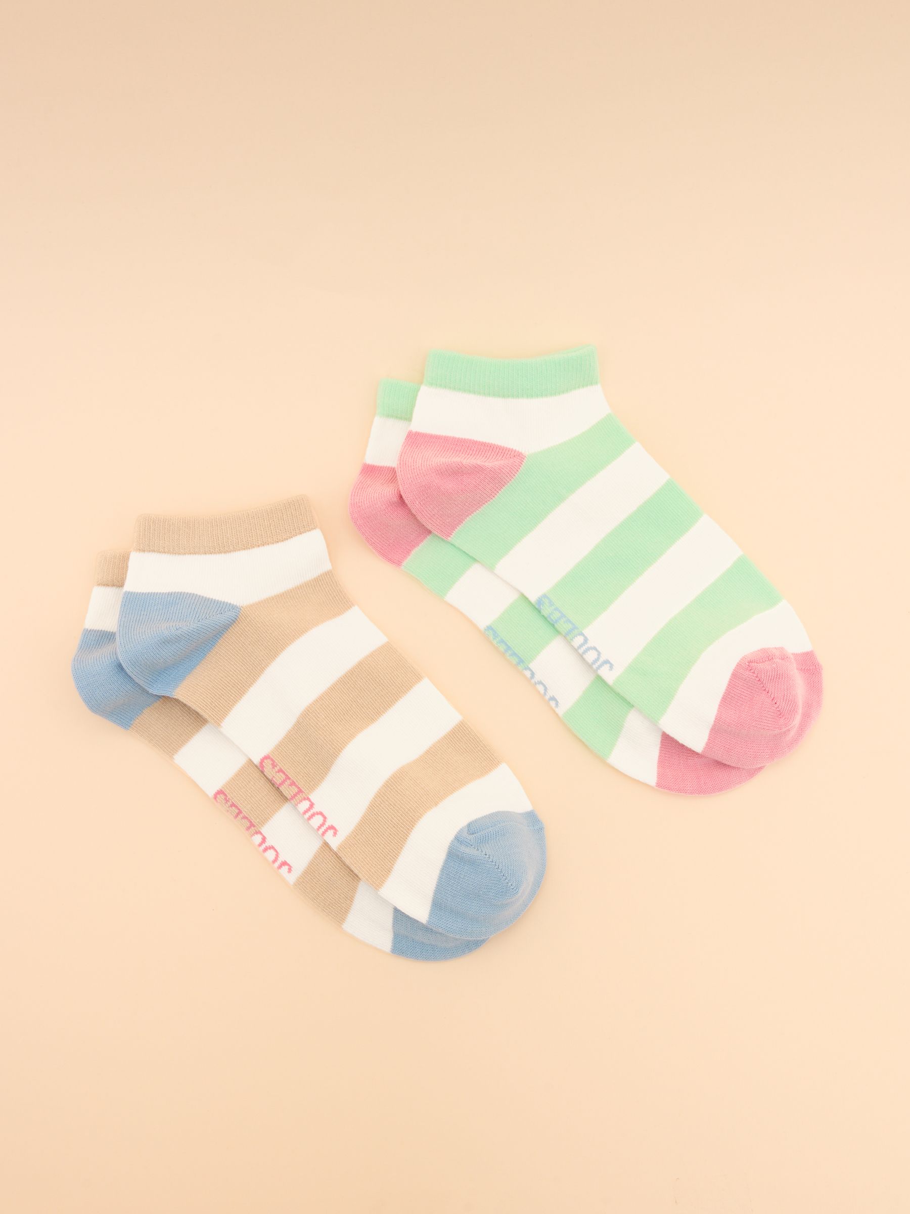 Rilla Cream/Blue Pack of Two Trainer Socks - Image 1 of 3
