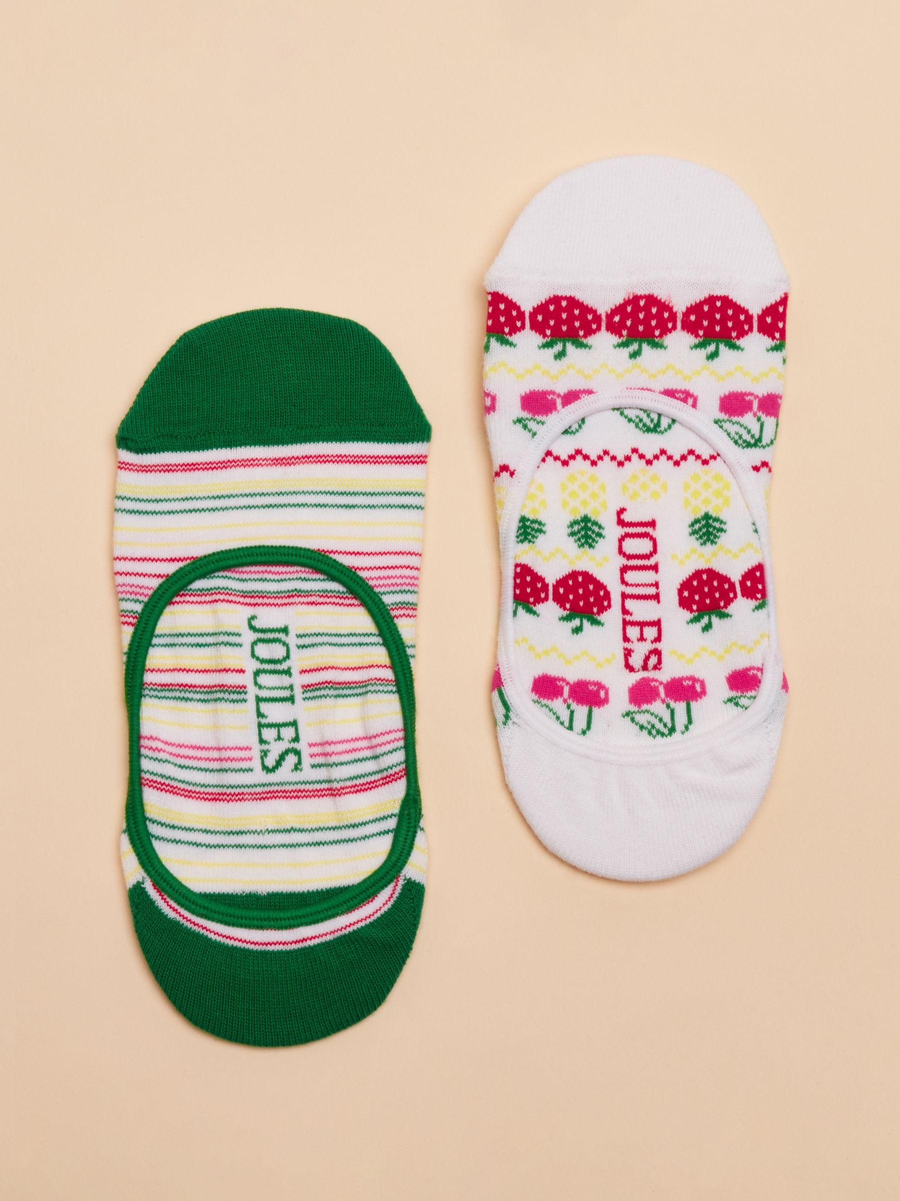 Bessie White Ground Pack of Two Invisible Socks - Image 1 of 3