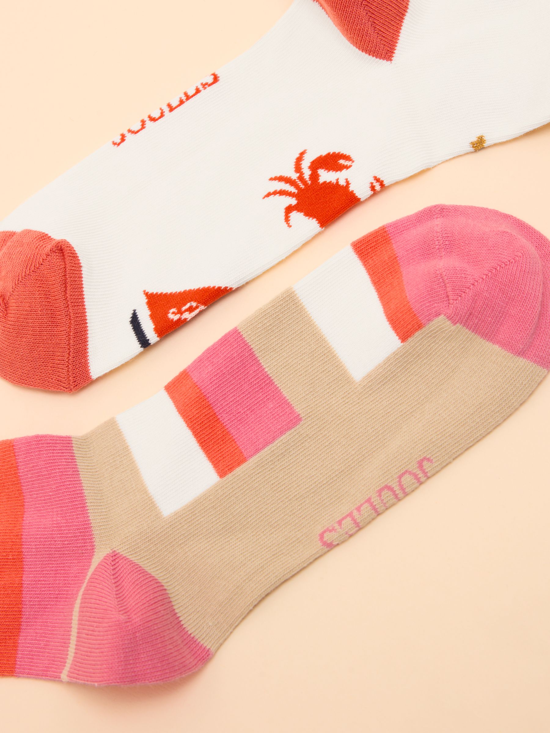 Women's Everyday Pink/Cream 2 Pack Socks (size 4-8) - Image 2 of 3