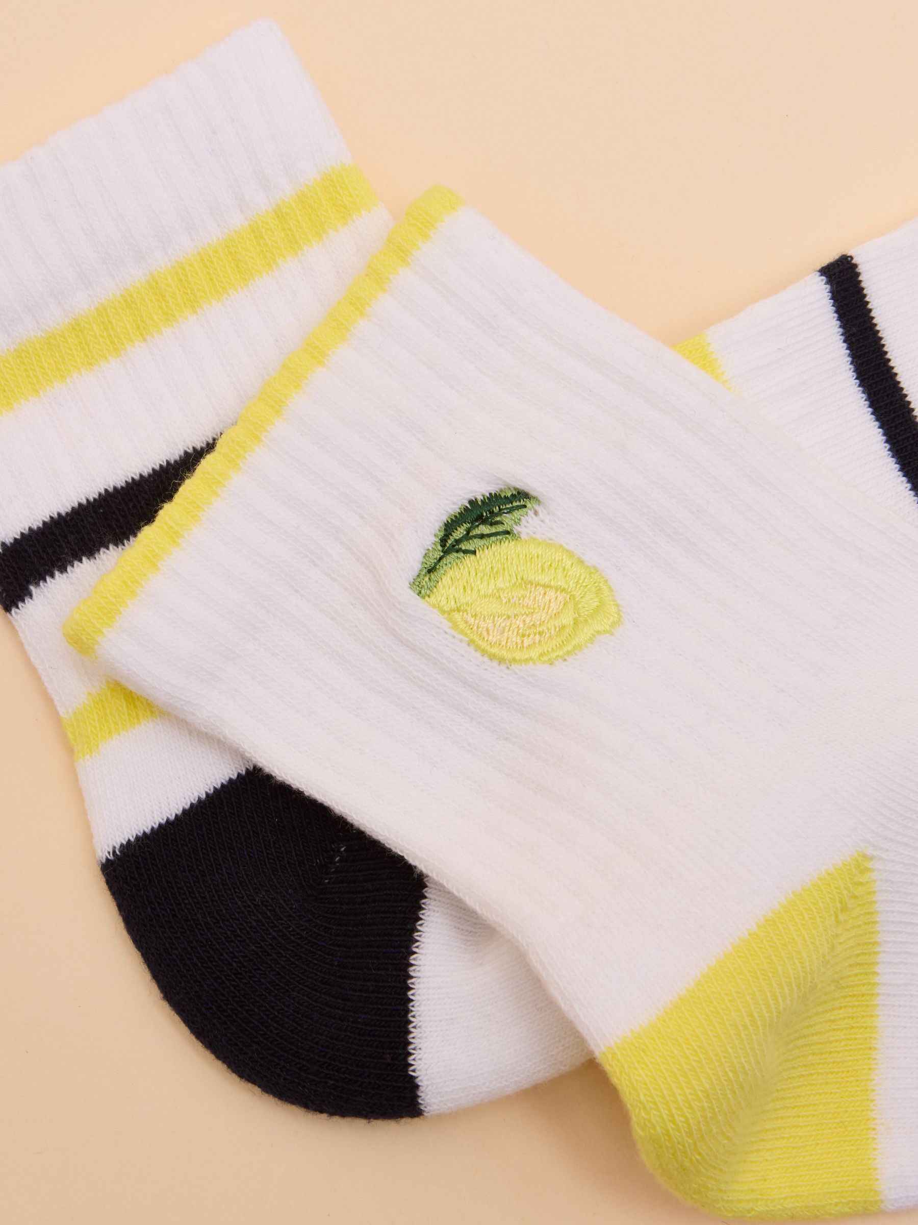 Women's Volley Cream / Yellow Pack of Two Tennis Socks - Image 2 of 3