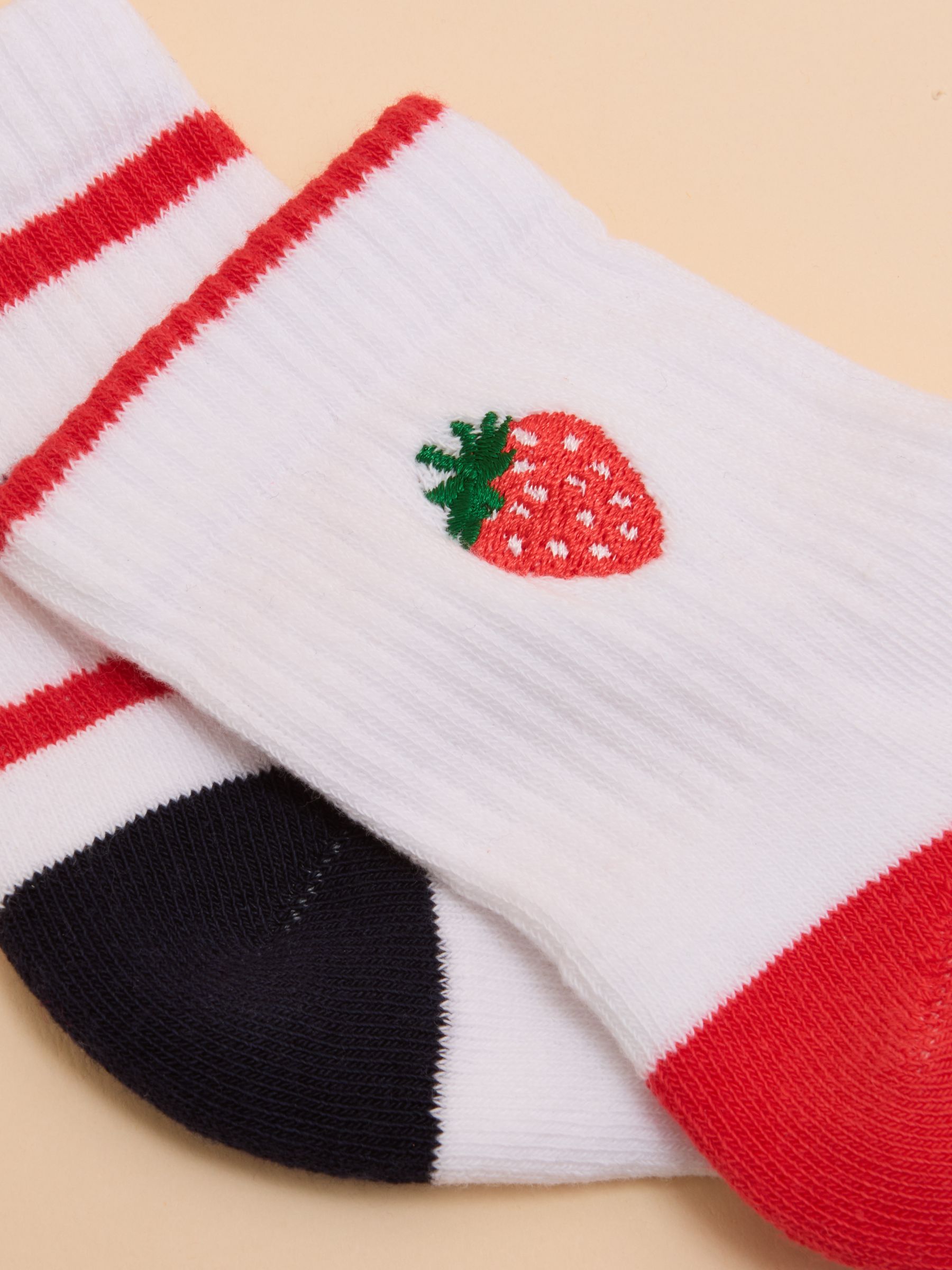 Women's Volley Cream/Red Pack of Two Tennis Socks - Image 2 of 3