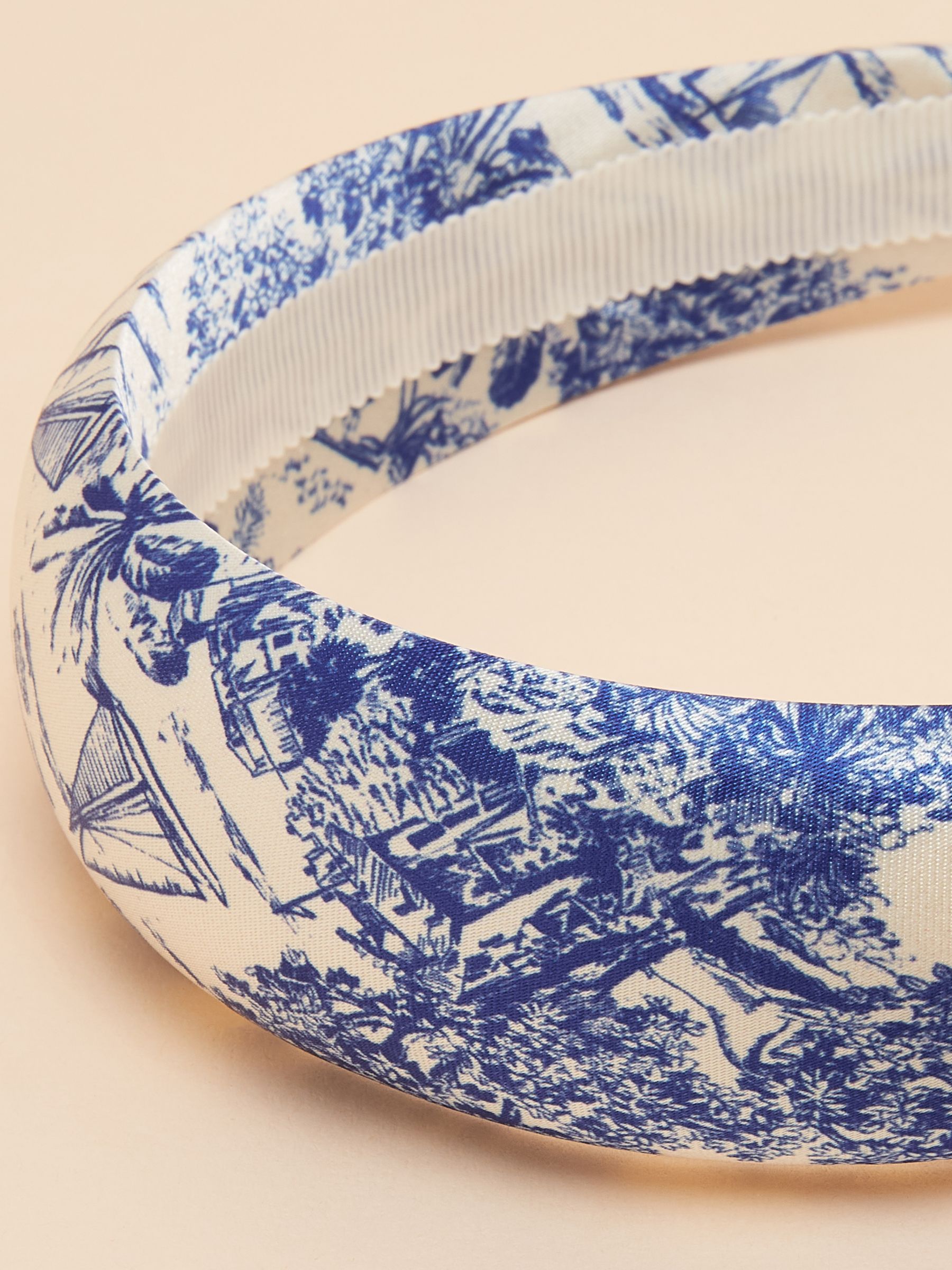 Carissa Blue & White Printed Headband - Image 5 of 6