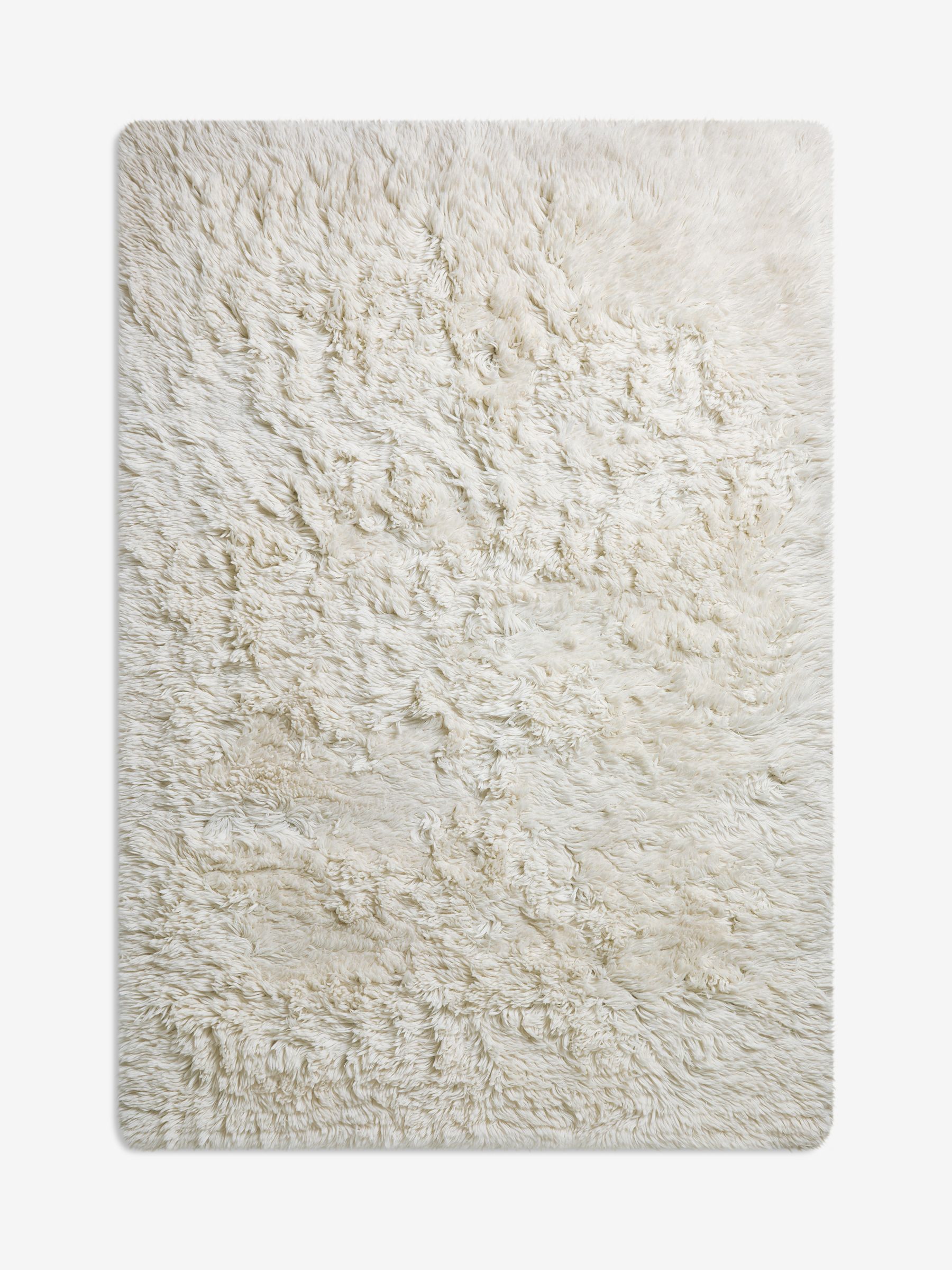 White Dala Shaggy Berber Wool Tufted Rug - Image 6 of 6