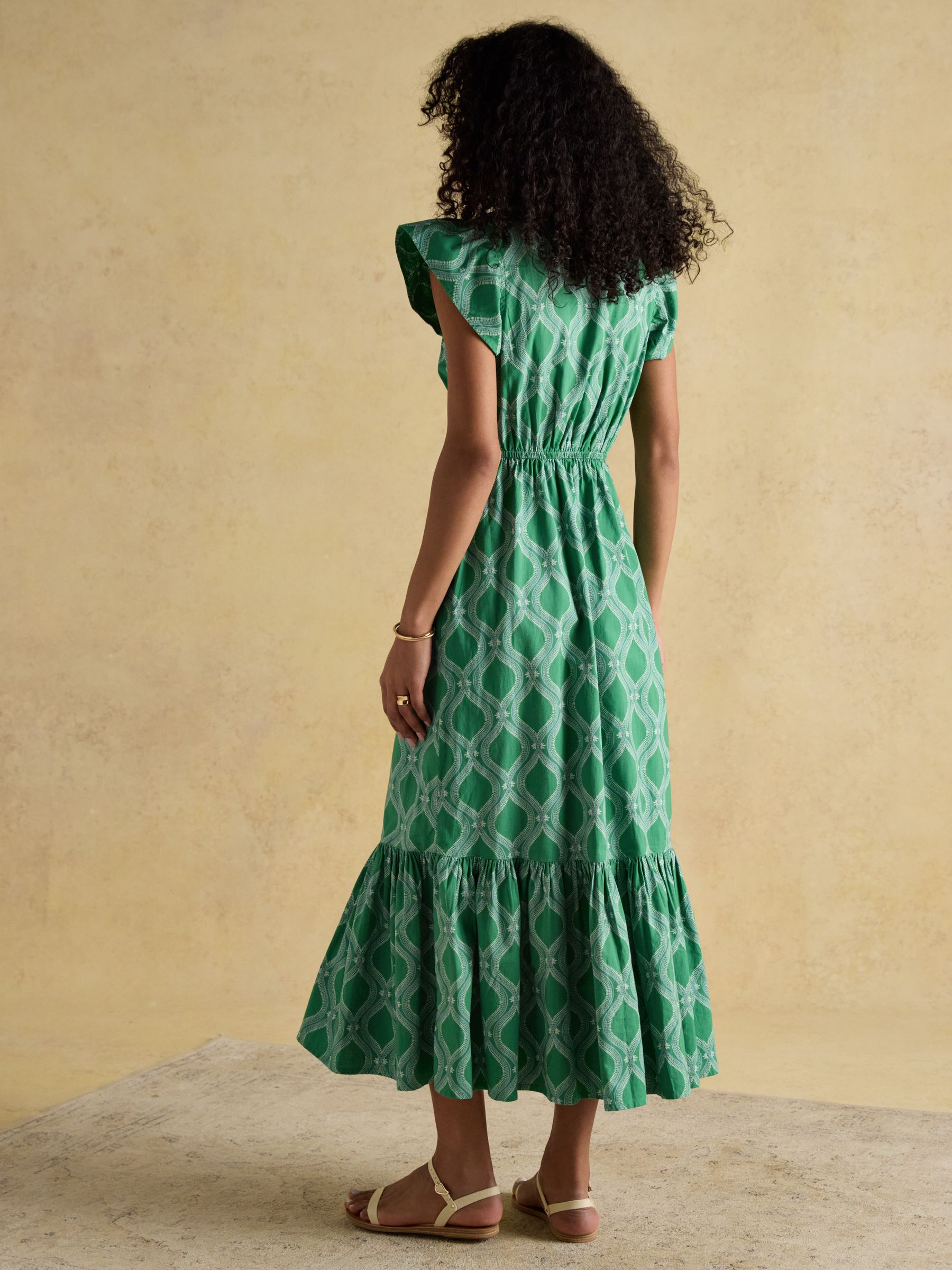 Winnie Green Frill Shoulder Dress - Image 2 of 9