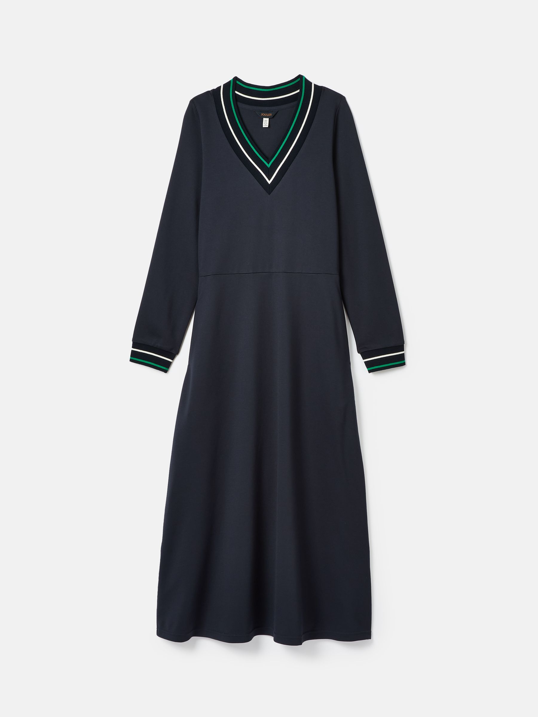 Juliet V-Neck Navy Long Sleeve Ponte Maxi Dress - Image 7 of 7