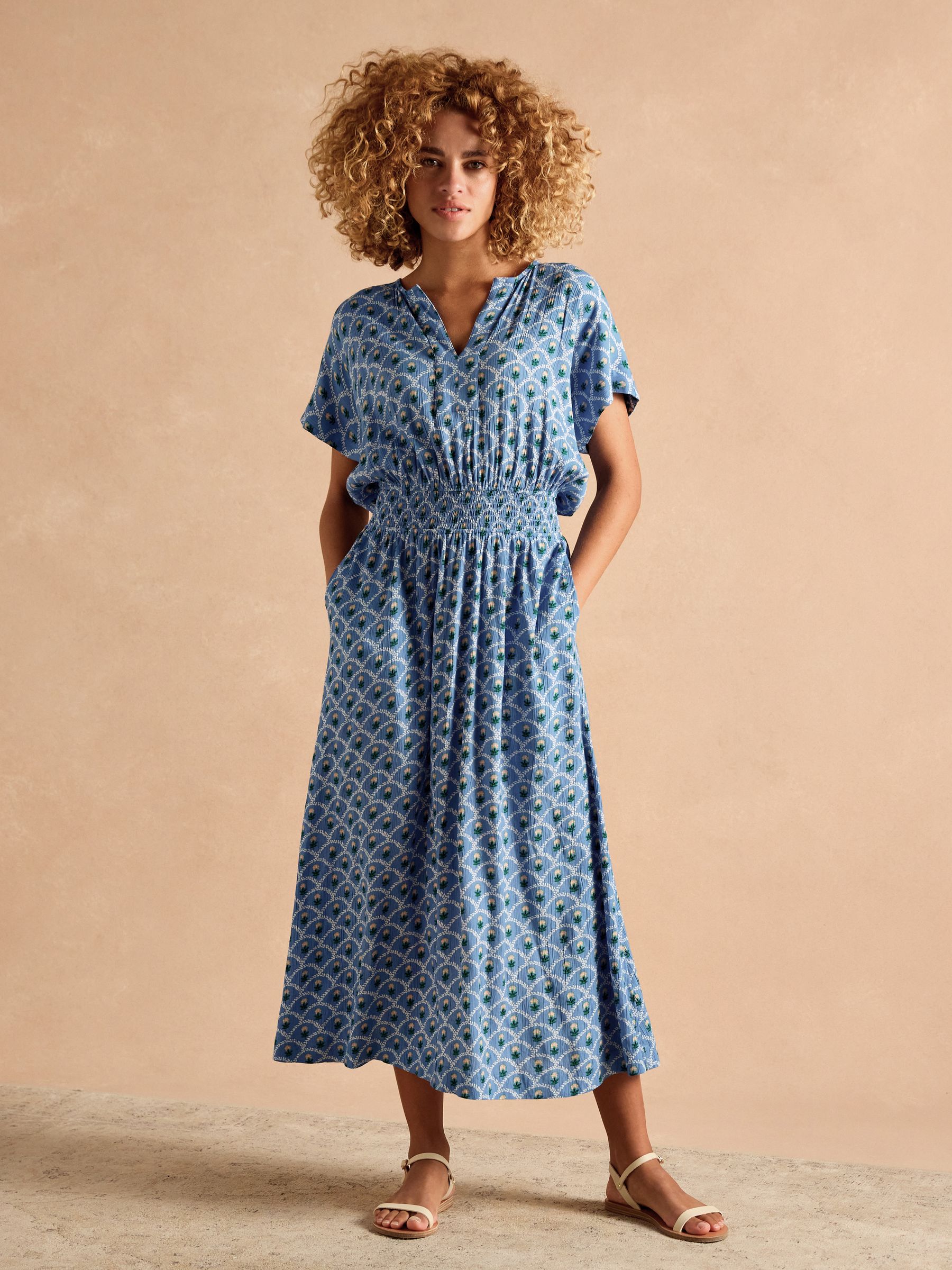 Rosie Blue Midi Dress | Joules Rosie Blue Midi Dress | Joules