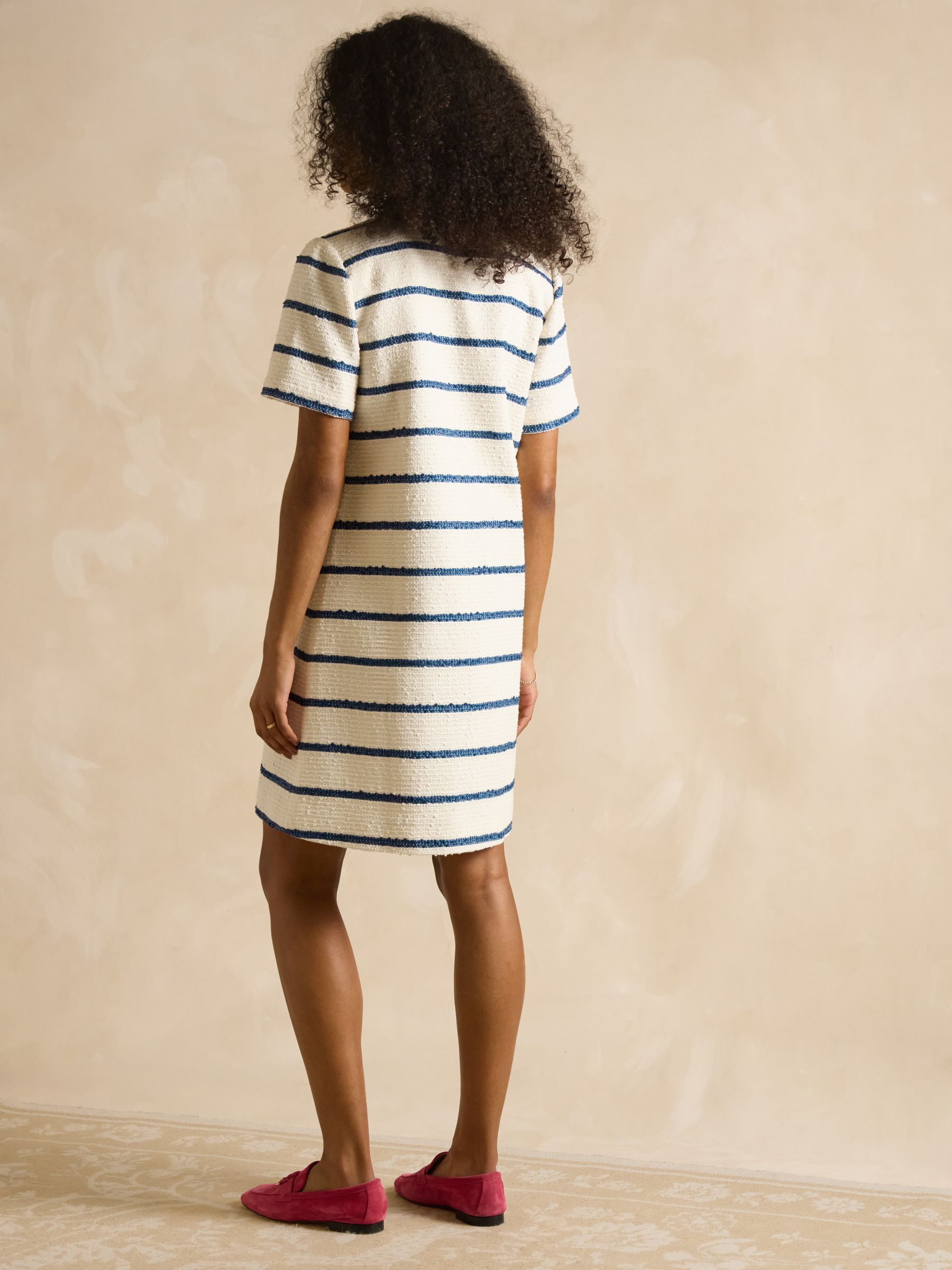 Odette Stripe Boucle Shift Dress - Image 2 of 6