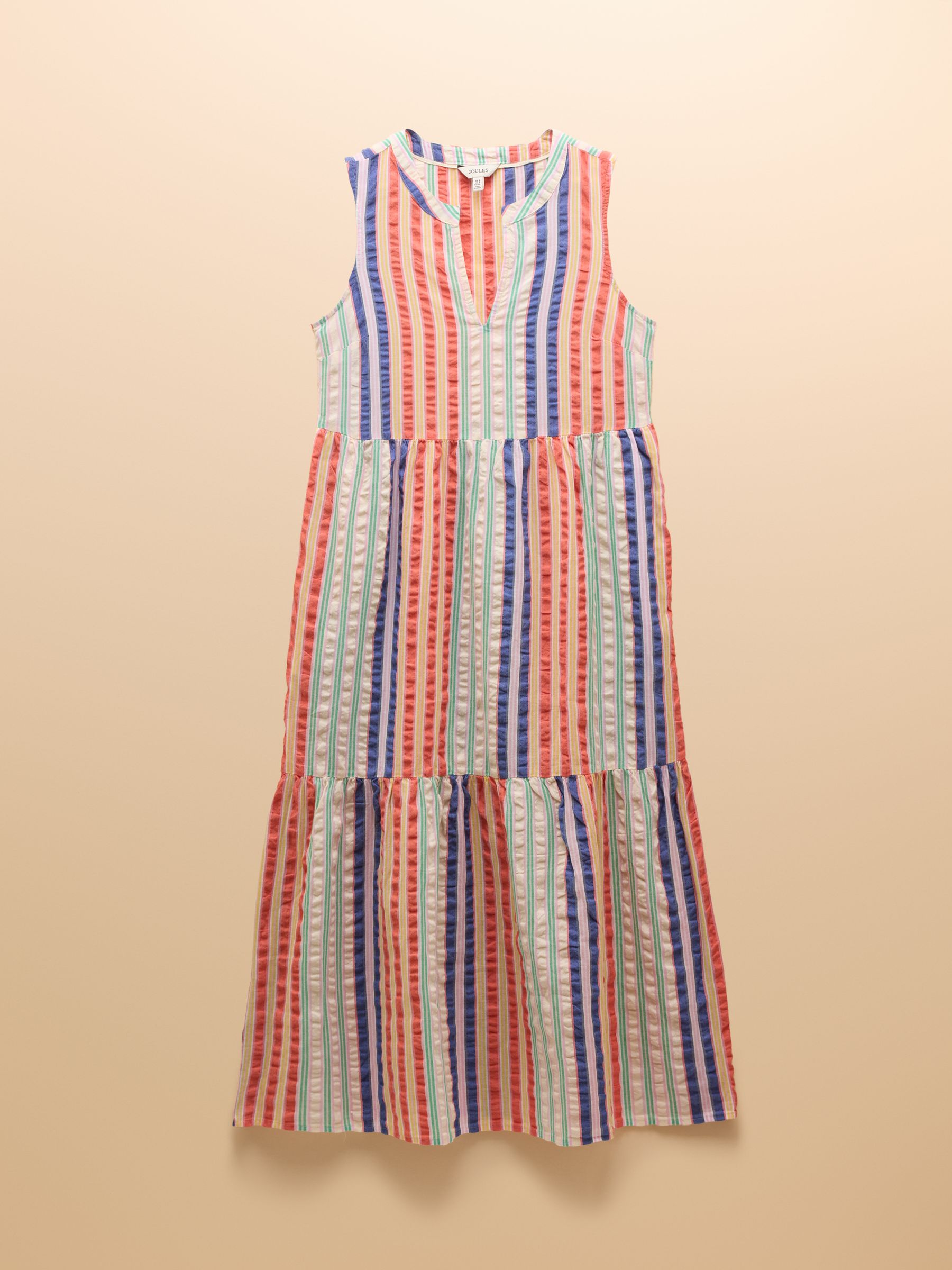 Kiera Red Striped Tiered Summer Dress - Image 8 of 8 Kiera Red Striped Tiered Summer Dress - Image 8 of 8