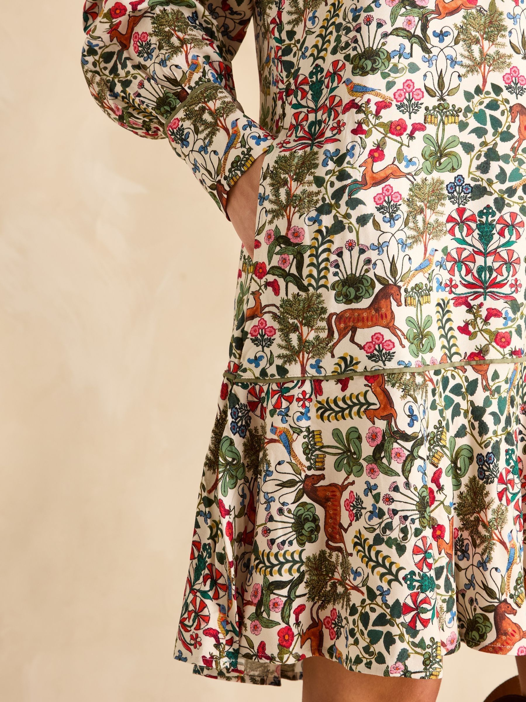 Lydia Multi Long Sleeve Shirt Dress | Joules